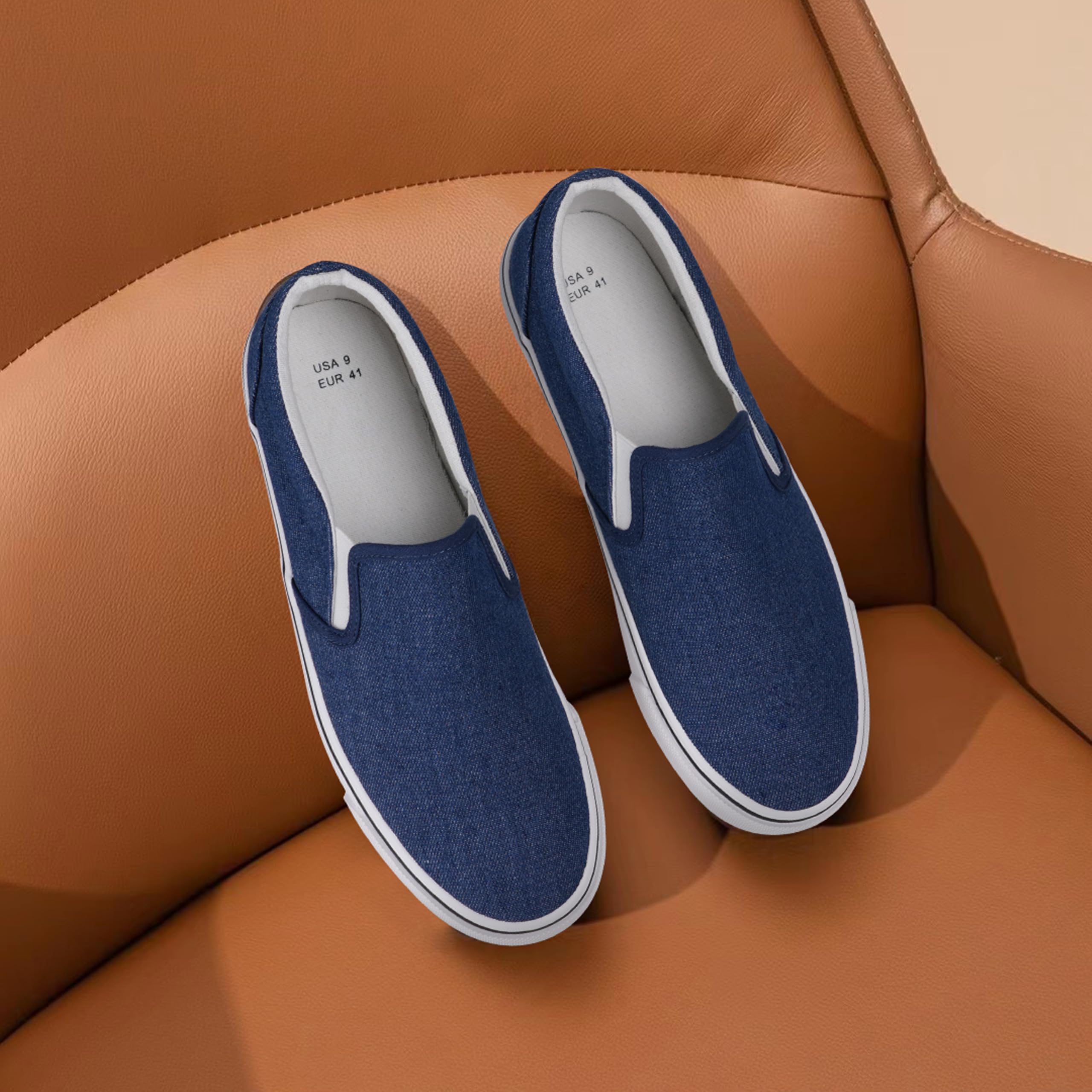 Mens Classic Slip on Canvas Shoes Casual Loafers Fashion Sneakers