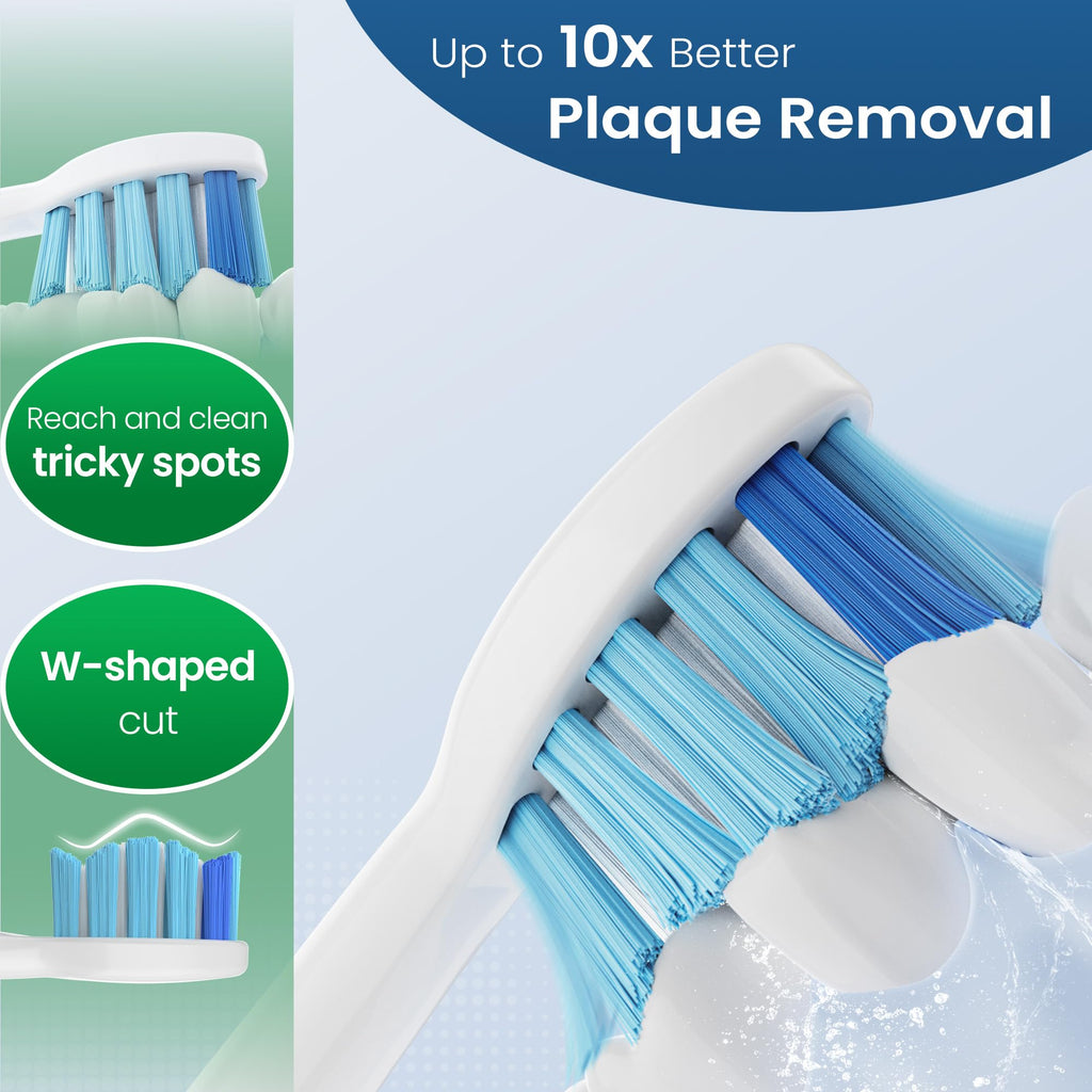 SuitShine Replacement Toothbrush Heads Compatible with Philips Sonicare and More Click-on Handles 8 Pack White