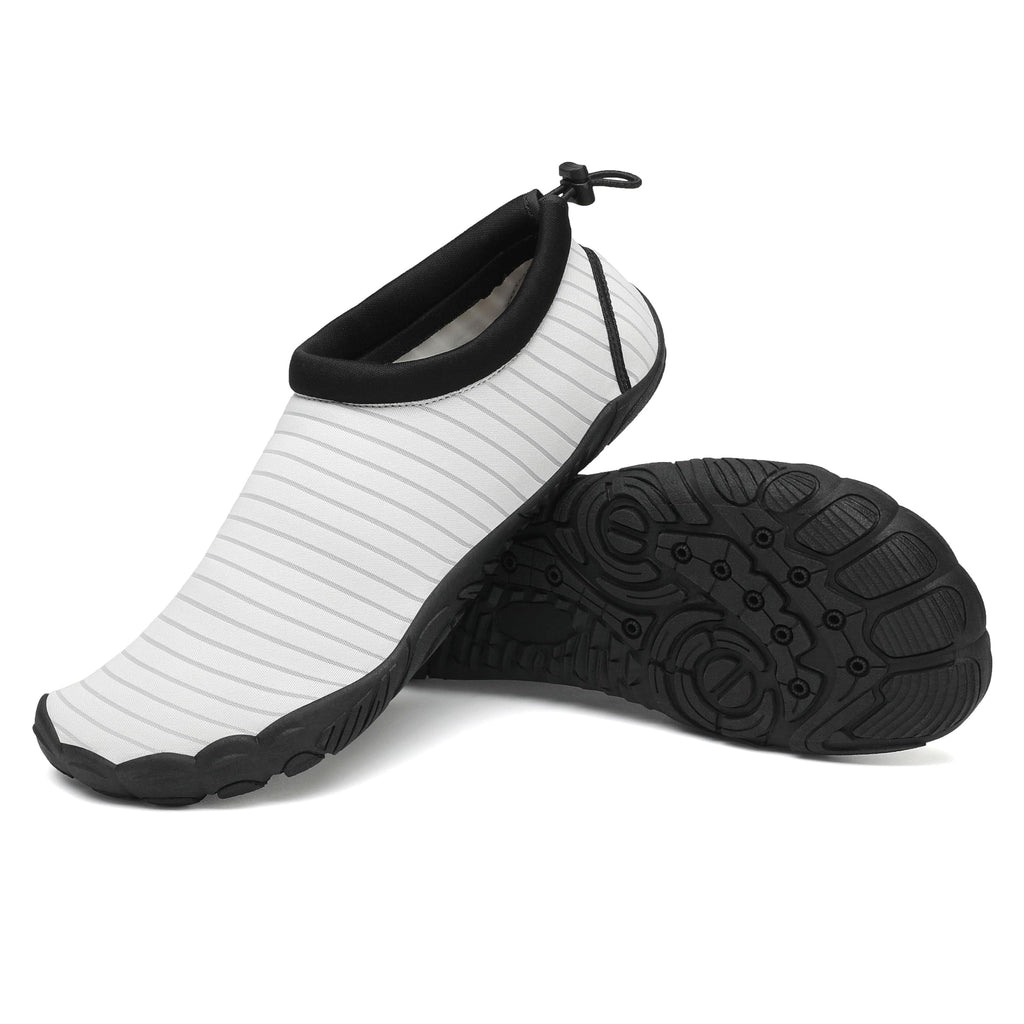 Mishansha Womens Mens Water Shoes Wide Toe Box Swim Beach Barefoot Shoes Quick Dry Non Slip Pale Grey 9.5 Women/7.5 Men
