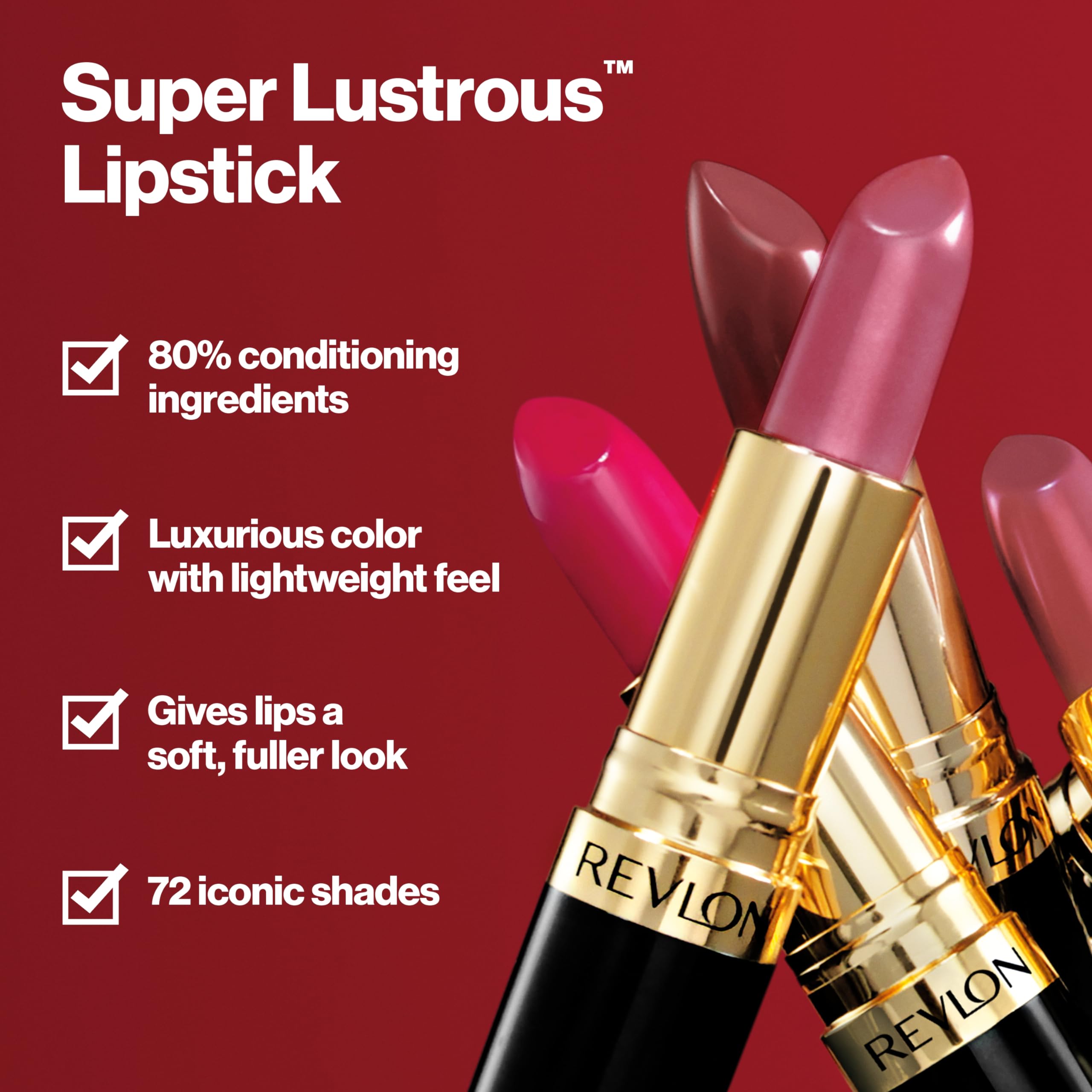 Revlon Super Lustrous Lipstick, Creamy Formula For Soft, Fuller-Looking Lips, Moisturized Feel, 628 Peach Me, 0.15 oz