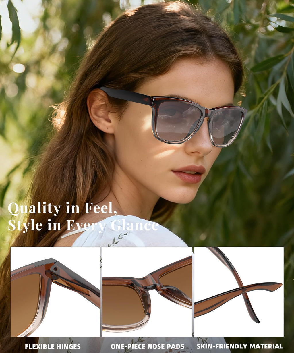 QALLY Sunglasses-women Polarized Sunglasses-womens: Trendy Sun Glasses polarized UV400 Protection Fashion Sun glasses