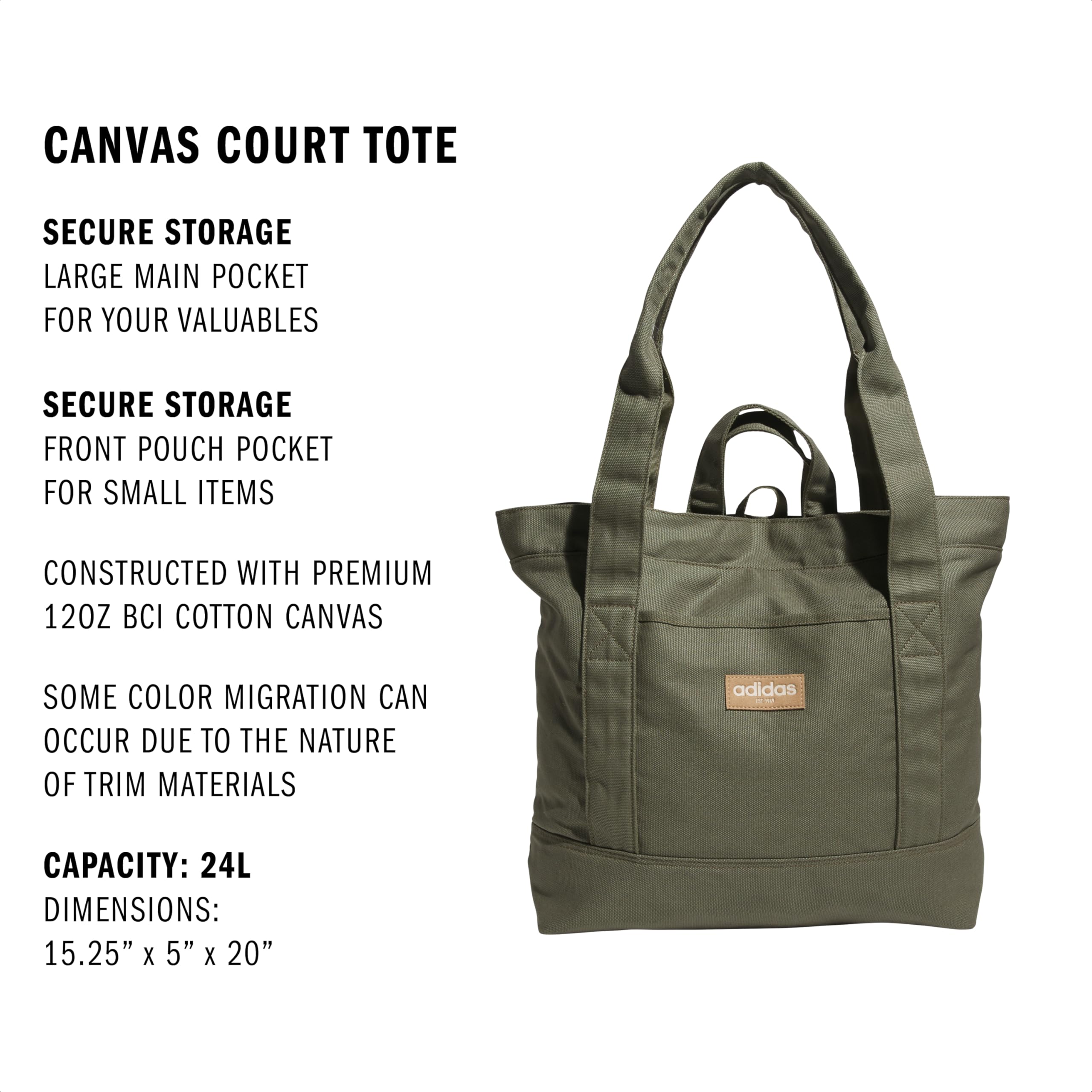 adidas Canvas Court Tote Bag for Women and Men