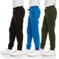 PURE CHAMP 3Pk Boys Sweatpants Fleece Athletic Workout Kids Clothes Boys Joggers with Zipper Pocket and Drawstring Size 4-20 (SET5 Size 6/7)