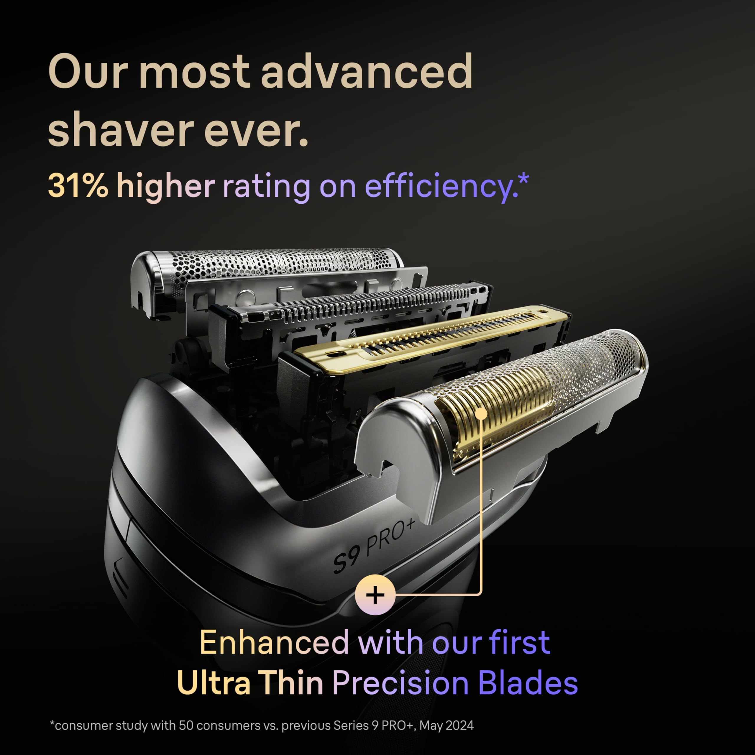 Braun Series 9 PRO+ Electric Shaver, Pro SensoAdapt, 6in1 SmartCare Center, Wet & Dry Razor, 9660CCPS, Black