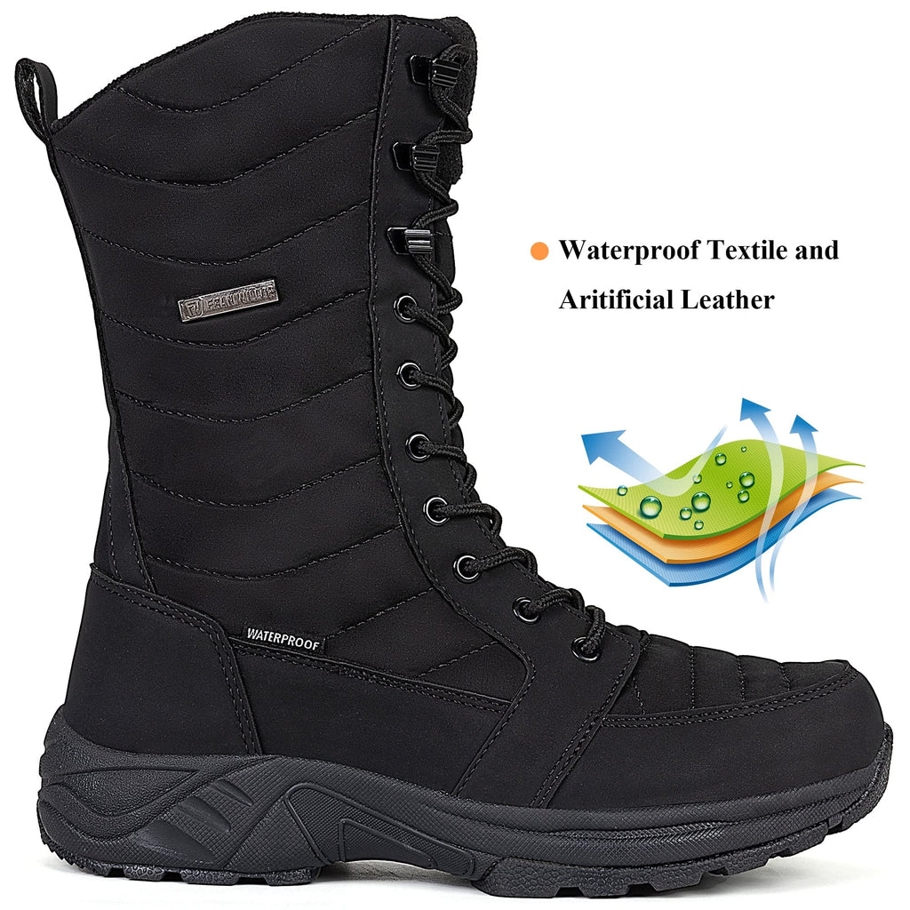 FW FRAN WILLOR Women's Waterproof Winter Snow Boots Warm Comfortable with Side Zipper - 2024 Fashion Lightweight Hiking boots for Cold Weather Insulated Mid Calf Military Booties