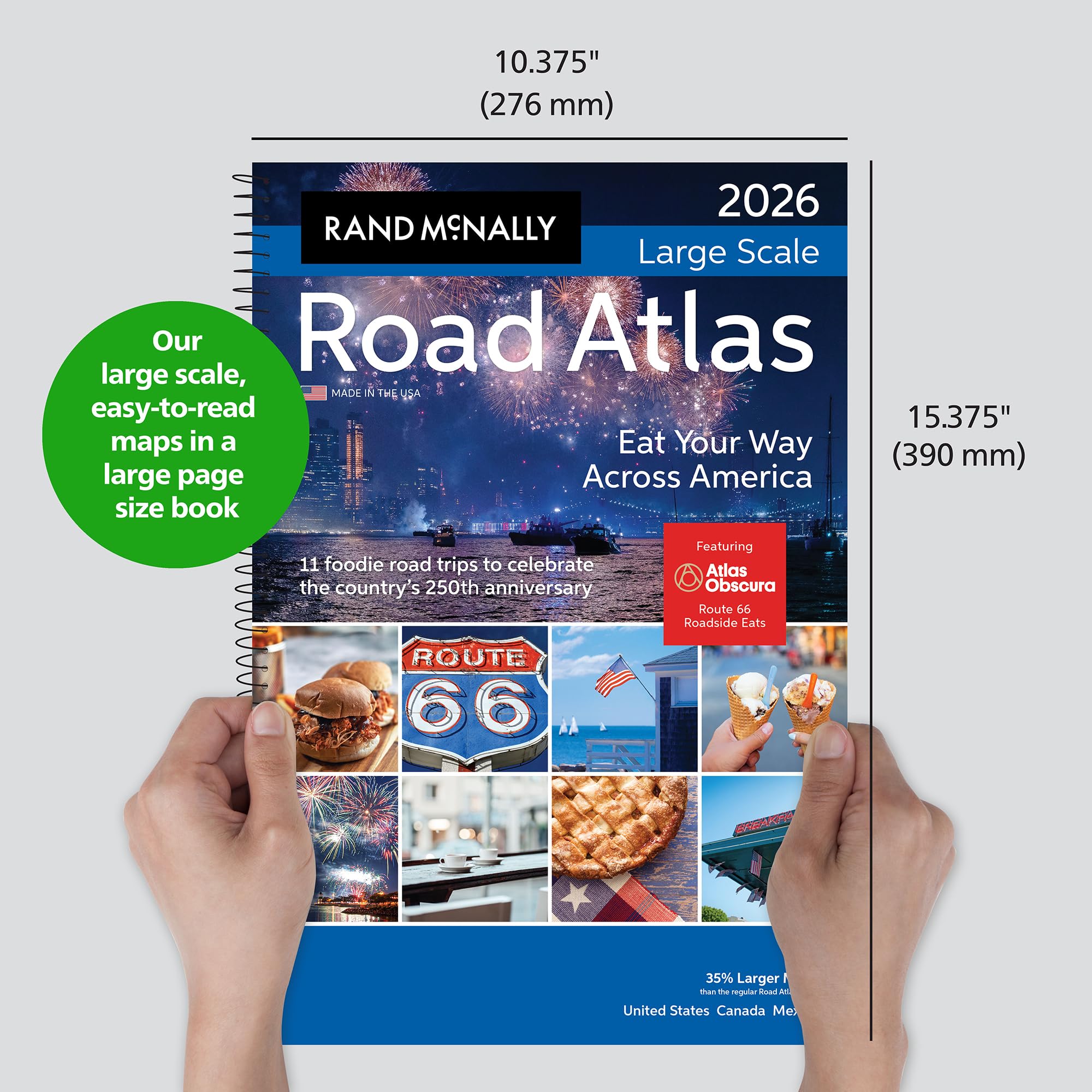 Rand McNally Road Atlas Large Scale 2026: United States, Canada, Mexico (Rand McNally Large Scale Road Atlas USA)