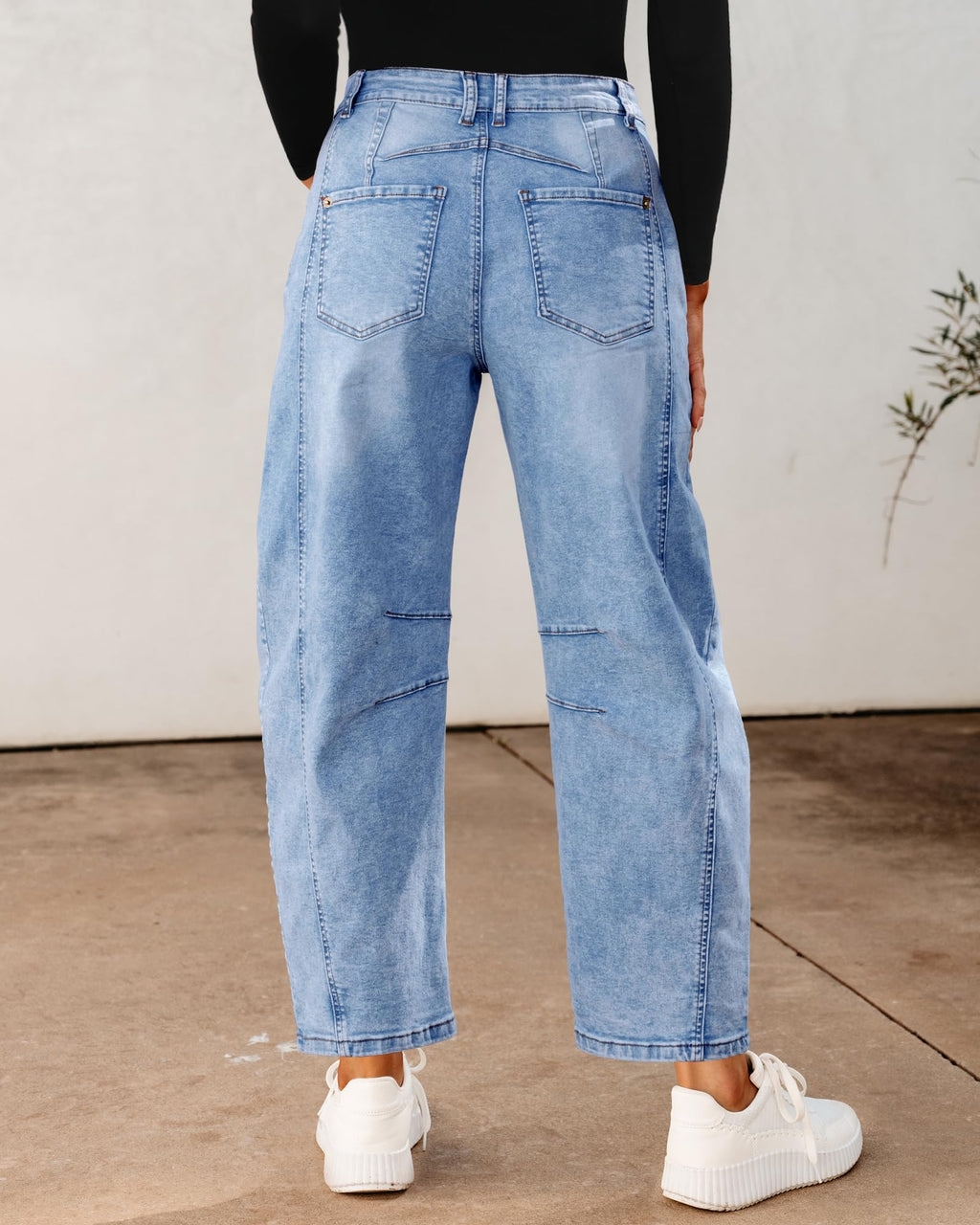 Utyful Tummy Control Barrel Jeans for Women - Wide Leg Trousers, Spring Outfits - Roadnight Blue, Small US 4-6