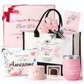 Evelunya Luxury Gift Set for Women Real Flowers Scented Candle Unique Self Care Relaxation Gift Ideas Birthday Gift