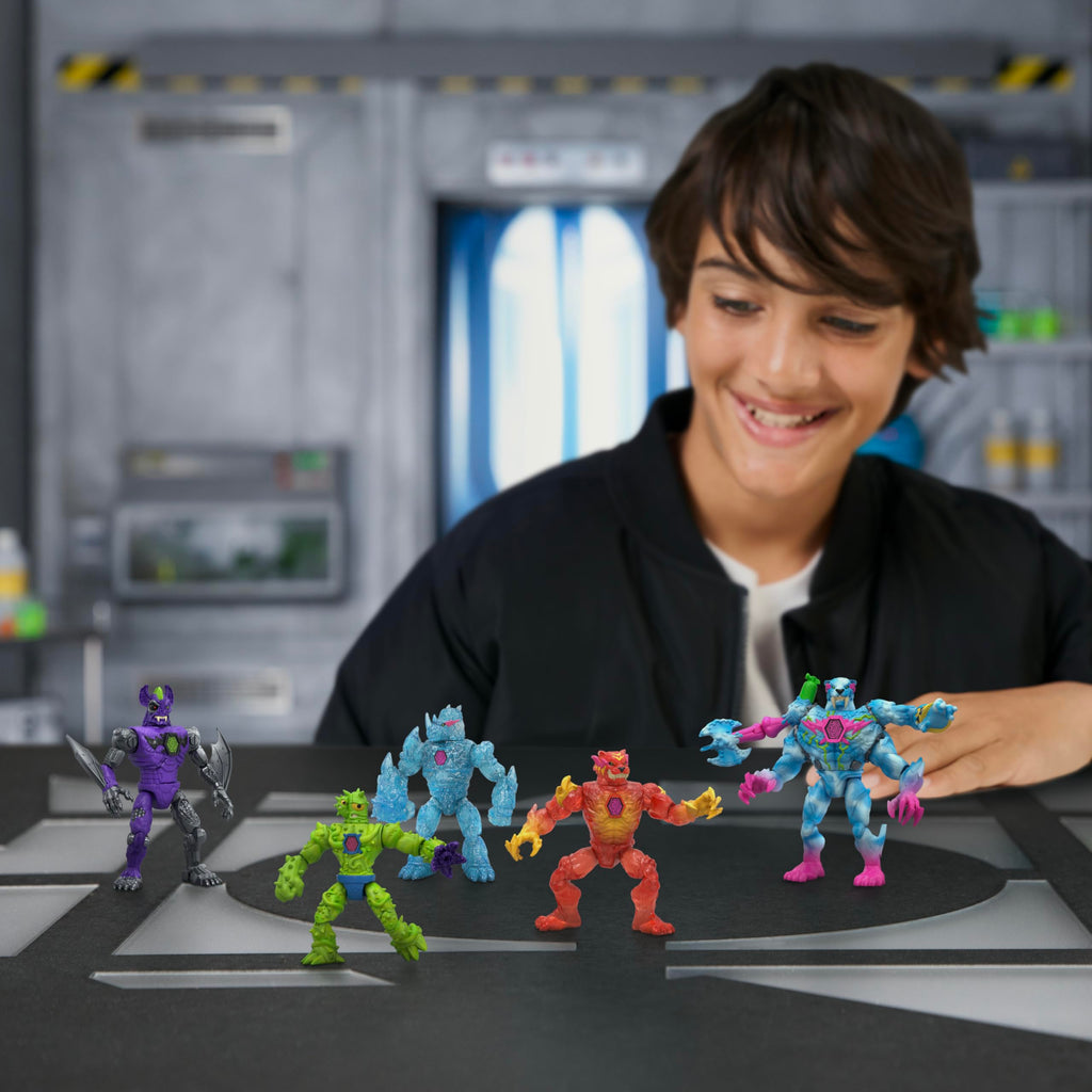 MrBeast Lab Hybrids Mega Pack, Reveal Different Hybrid Parts to Create 5 Mix & Match Action Figures, Including a Mega Torso Panther Experiment to Reveal Real Colors, Collect 30+ Beasts