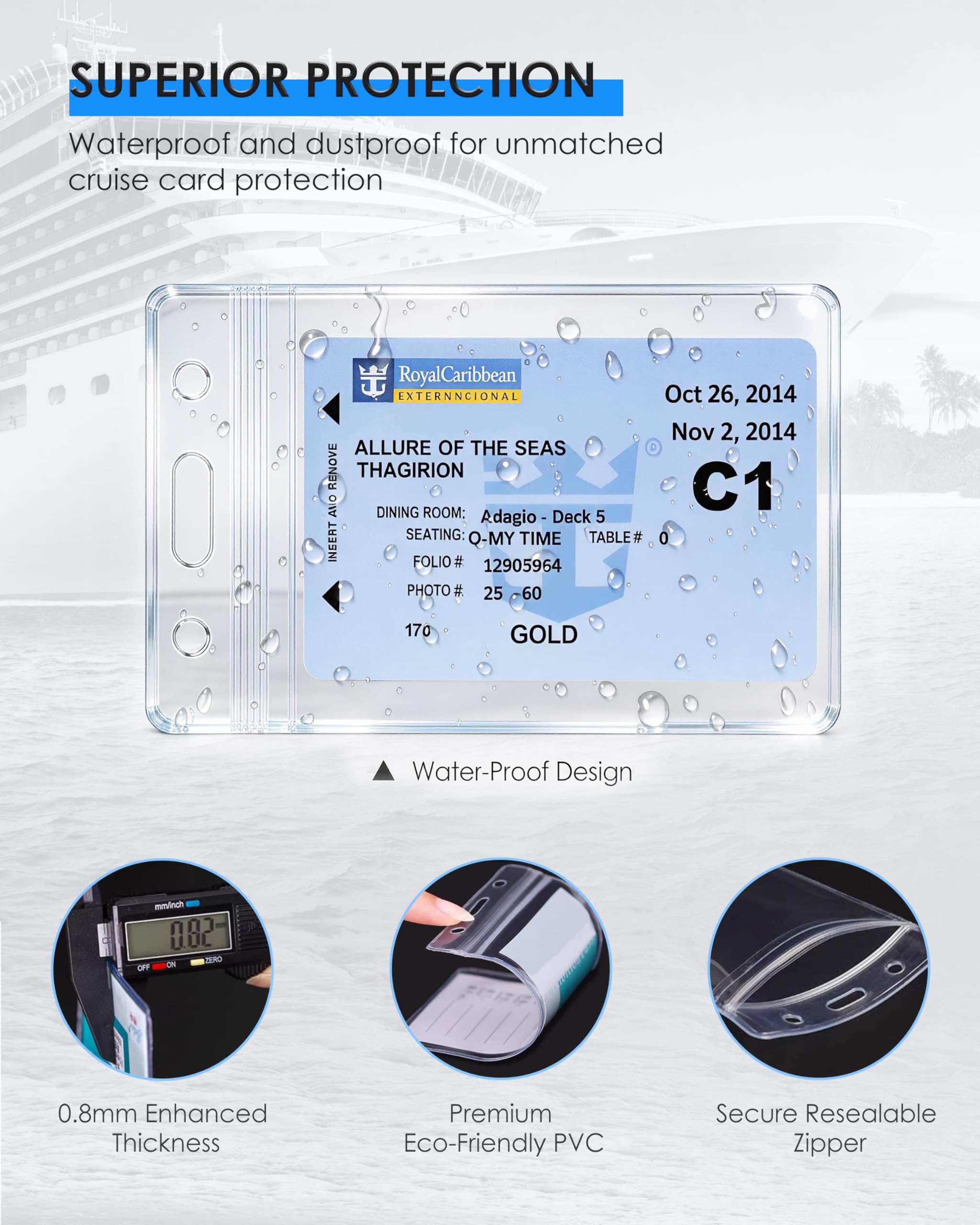 Avorast 5 Pack Cruise Lanyards for Ship Cards, Cruise Essentials 2026 for Carnival, Royal Caribbean, NCL, Lanyards for ID Badges with Detachable Buckle & Waterproof ID Badge Holders (Mix)