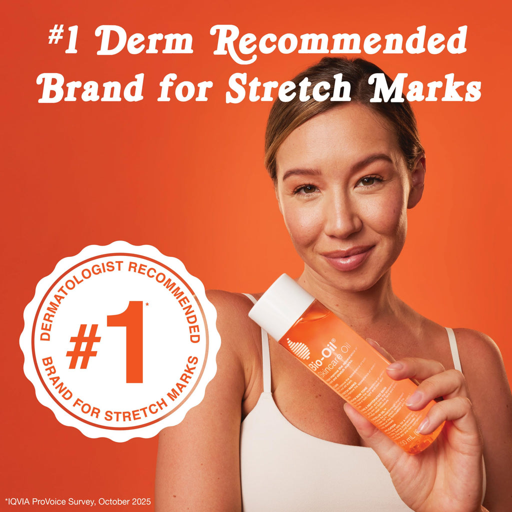 Bio-Oil Skincare Body Oil Serum, Face and Body Moisturizer with Vitamin E & A, for Scars, Stretch Marks, Sensitive Skin, All Skin Types, Dermatologist Recommended, Non-Comedogenic, 2 Oz