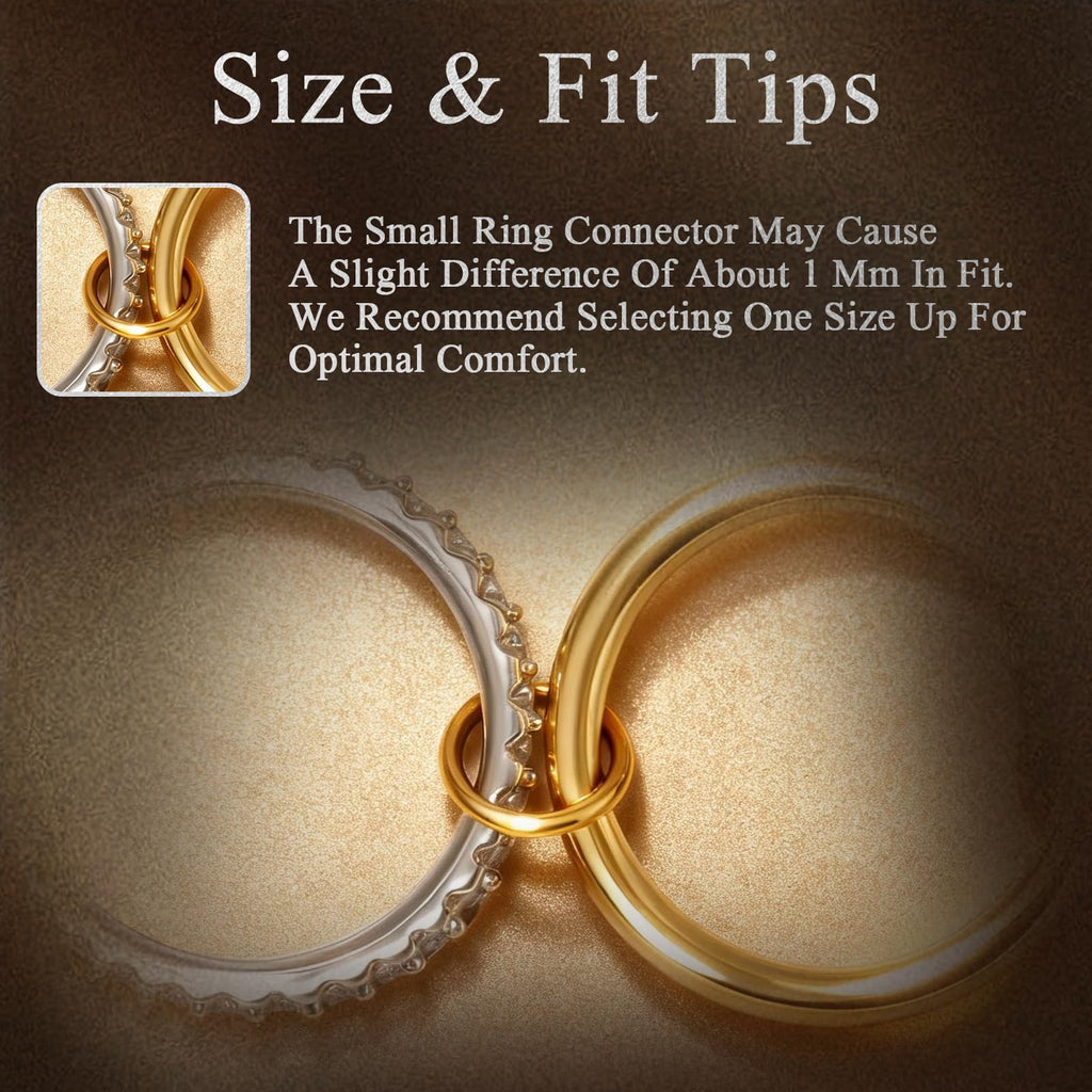 Umini 18K Gold plated Stackable Rings For Women Silver And Gold Stackable Ring Set Cubic Zircon Mixed Metal Rings For Engagement Wedding Birthday Valentine's Day Mother's Day Gift