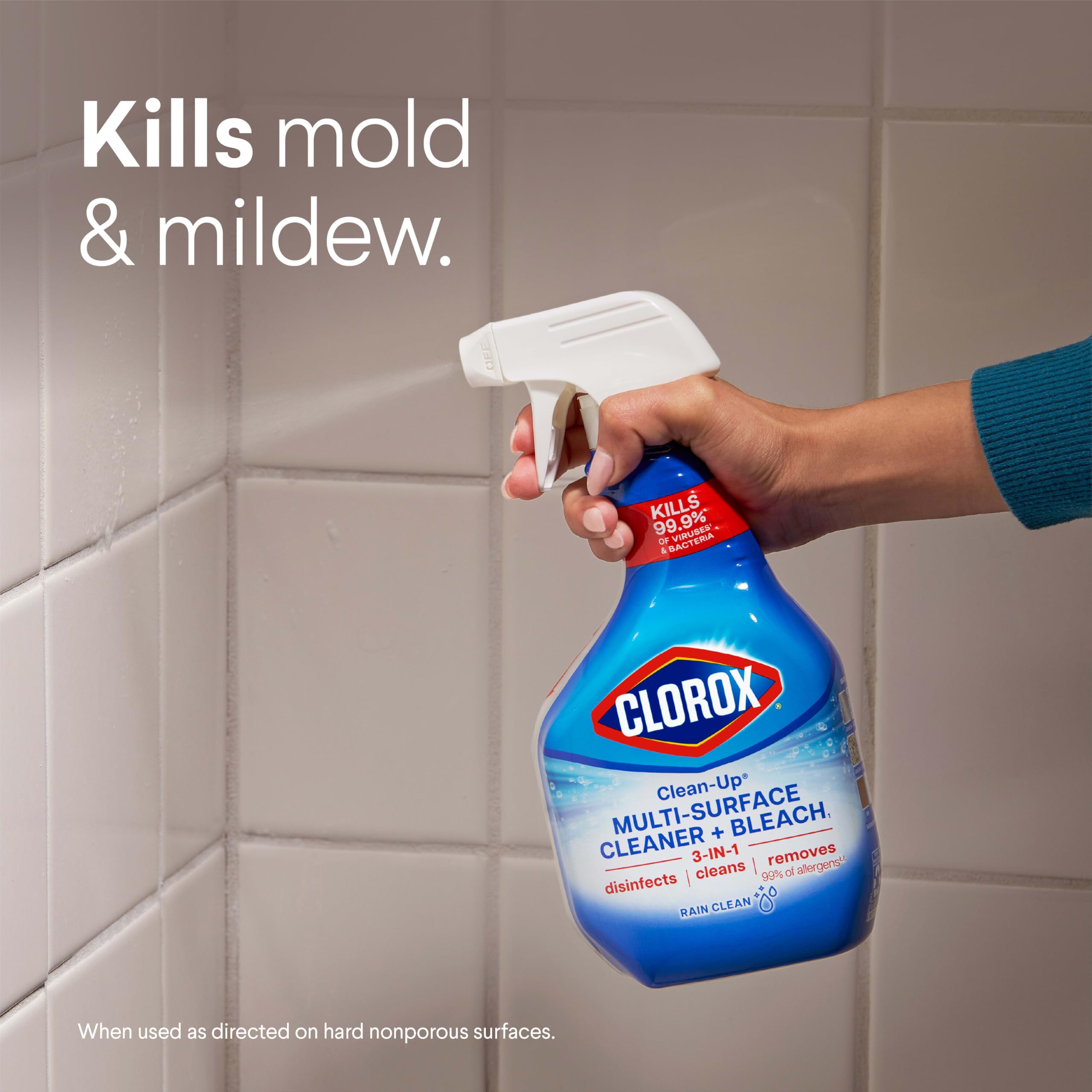 Clorox Clean-Up Multi-Surface Cleaner with Bleach, Rain Clean, Spray, 32 Fl Oz (Package May Vary)