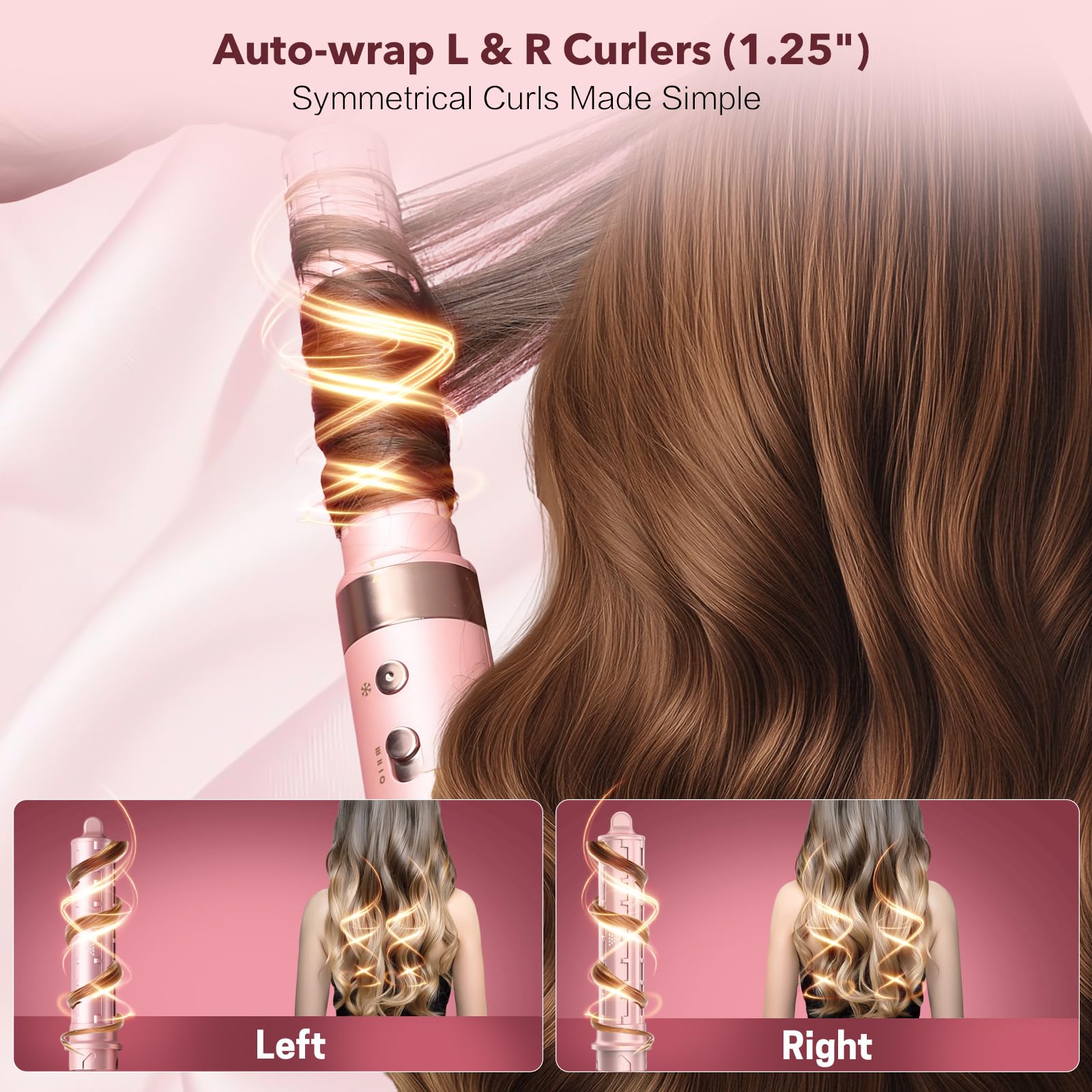 Mythsight StyleVibe 6-in-1 Air Styler, Hair Dryer & Blow Dryer Brush with Travel Case - Auto Wrap Curls (L/R), Fast Drying, Thermal Round Brush for Smooth Blowouts & Frizz-Free Volume, No Heat Damage