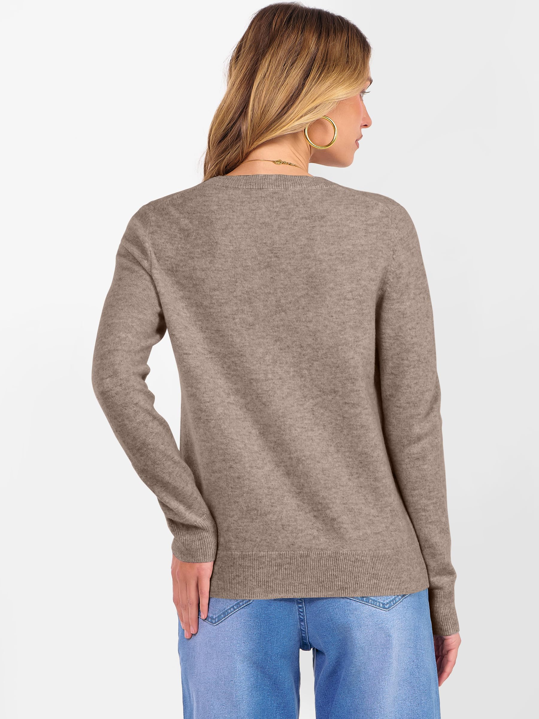 ANRABESS Womens 100% Wool Sweaters Crewneck Long Sleeve Work Business Casual Basic Sweater Tops 2026 Fall Outfits Khaki Medium