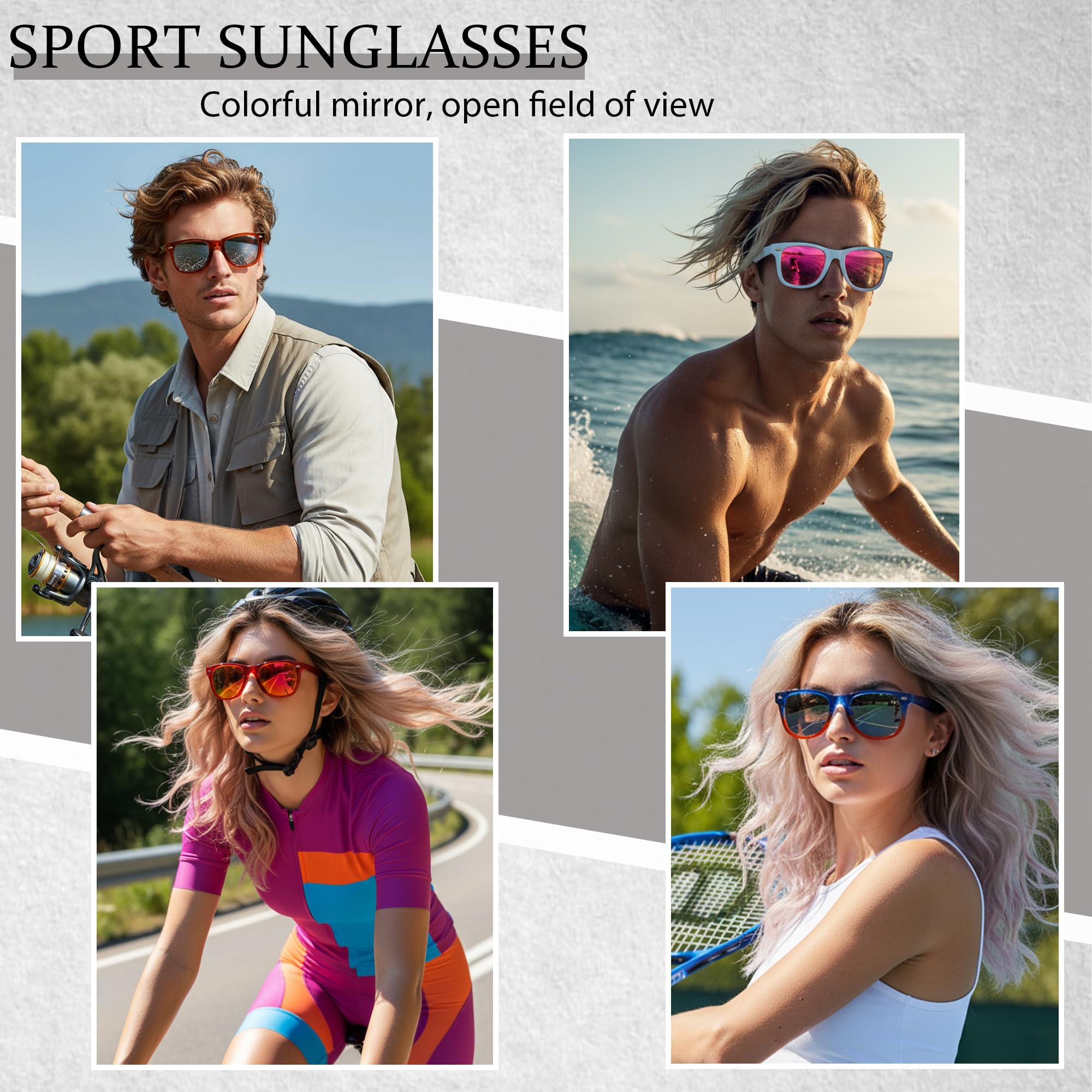 SIPHEW Polarized Sunglasses for Women & Men - UV400 Mirrored Beach Eyewear, Designer Unisex Fashion Sunglasses w/Medium Fit