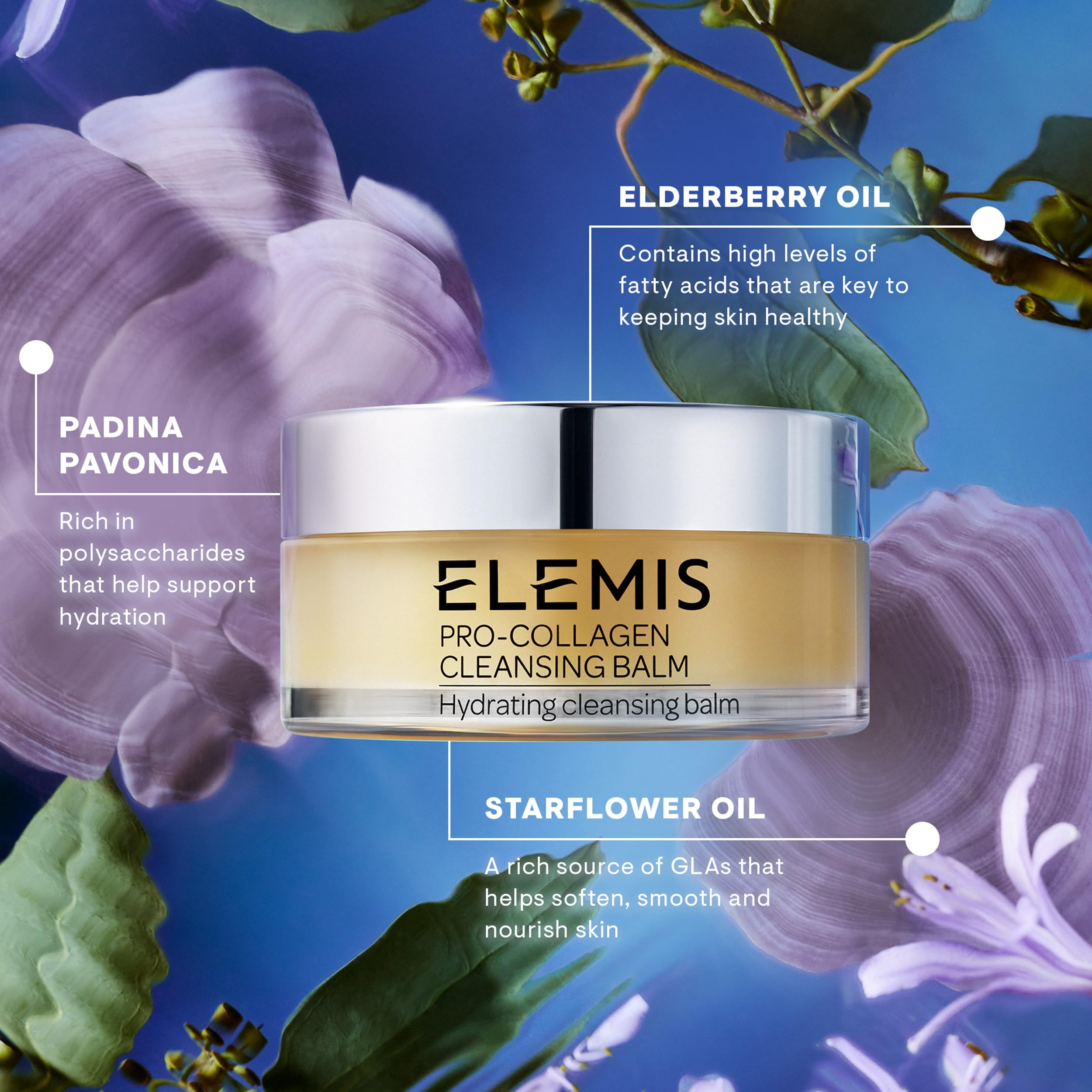 ELEMIS Pro-Collagen Cleansing Balm - 3-in-1 Daily Face Cleanser - Removes Waterproof Makeup - Lavender and Chamomile Oil Blend - 100g