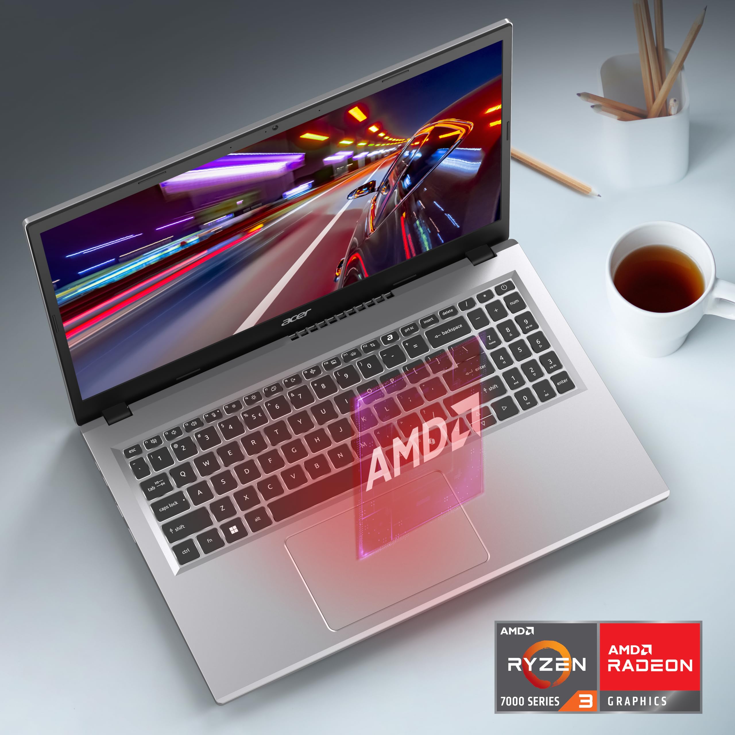 acer Aspire Go 15 AI Ready Laptop | 15.6" FHD IPS Display | AMD Ryzen 3 7320U | AMD Radeon 610M Graphics | 8GB LPDDR5 | 128GB PCIe SSD | Wi-Fi 6 | Windows 11 Home in S Mode | AG15-21P-R5YG
