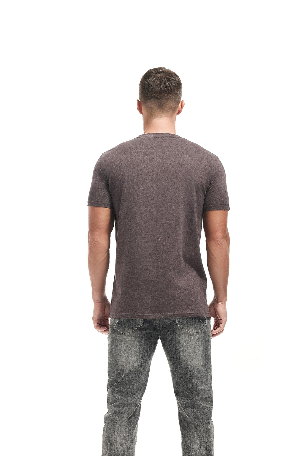 VEIISAR Crew Neck Tees Premium Men's T-Shirts - Soft and Fit Mens T-Shirt - Casual Stylish Tee for Men Brown S