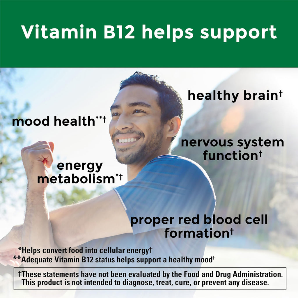 Nature Made Vitamin B12 1000 mcg, B12 Vitamins, Dietary Supplement for Energy Metabolism Support, 160 Time Release Tablets, 160 Day Supply