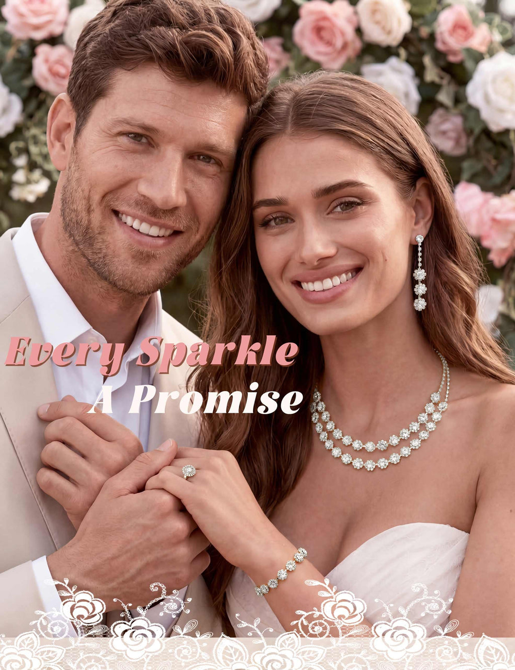 Tungary Silver Wedding Jewelry Sets for Women Hypoallergenic Choker Necklaces for Women Dangle Earrings Bracelet Adjustable Ring Wedding Jewelry Set for Bride Bridesmaid Party Prom Costume Accessories