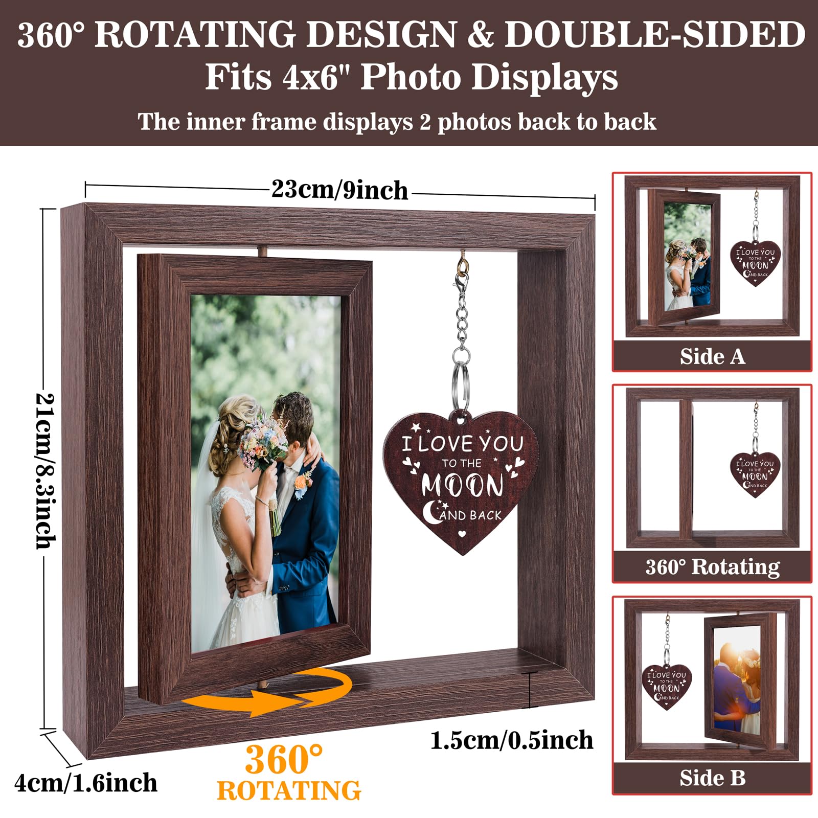 Boiveco Engagement Gifts for Couples, Wedding Gifts for Couples 2026 Love Picture Frame 4x6 Romantic Mr and Mrs Anniversary Wedding Engagement Gift for Him Her Boyfriend Girlfriend Wife Husband, Newlywed Fiance Gift for Women Men