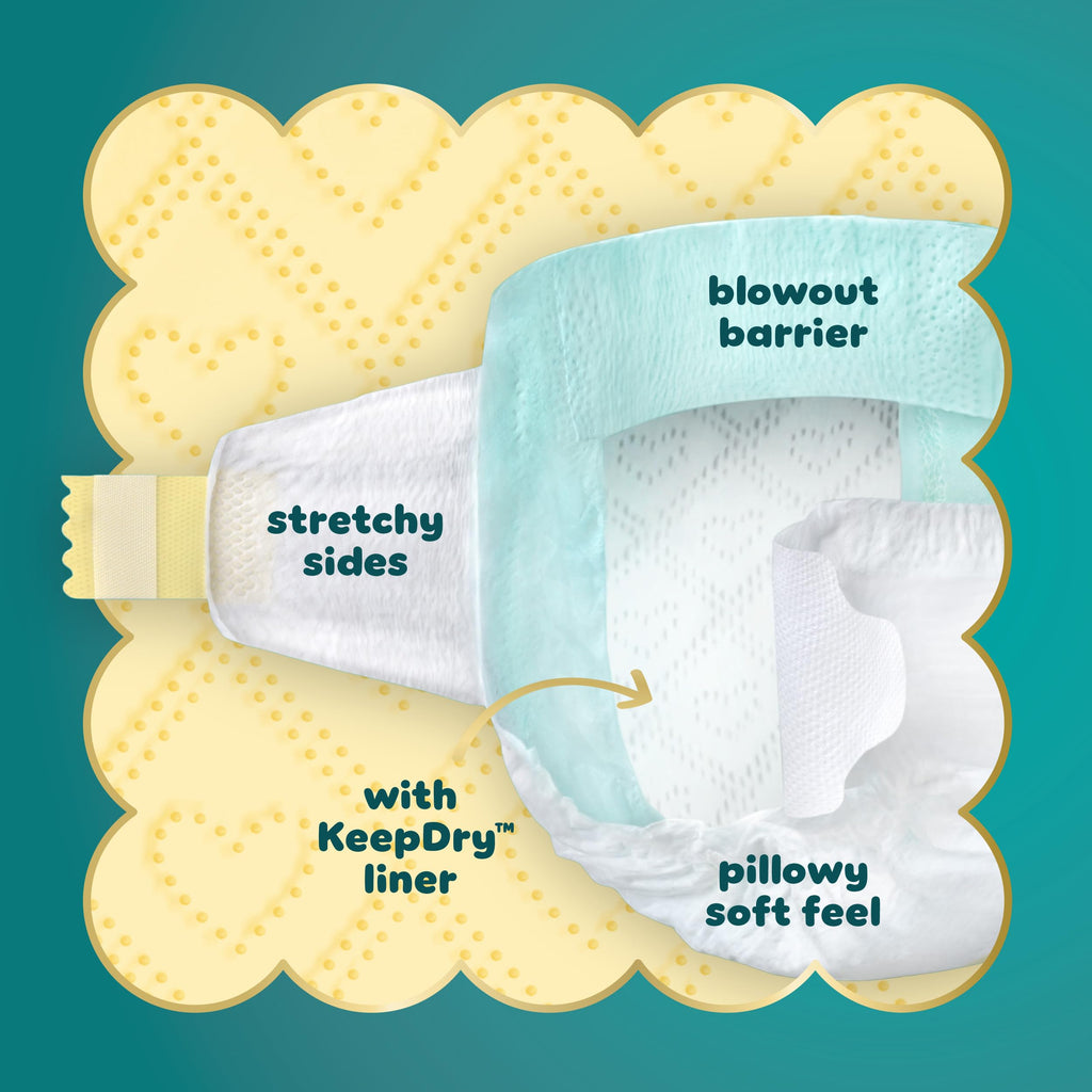 Pampers Swaddlers Diapers, Size 3 (13-26 lbs), 168 Count, Absorbent, Keeps Baby Dry and Comfortable, Skin Safe Disposable Baby Diaper