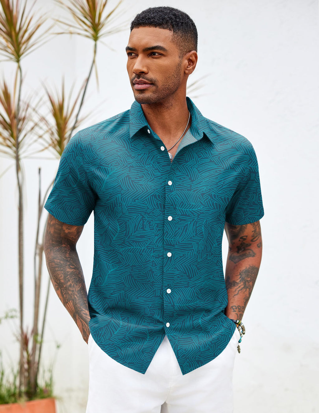 COOFANDY Mens Summer Shirts Floral Hawaiian Shirts Short Sleeve Casual Beach Wear Clothing