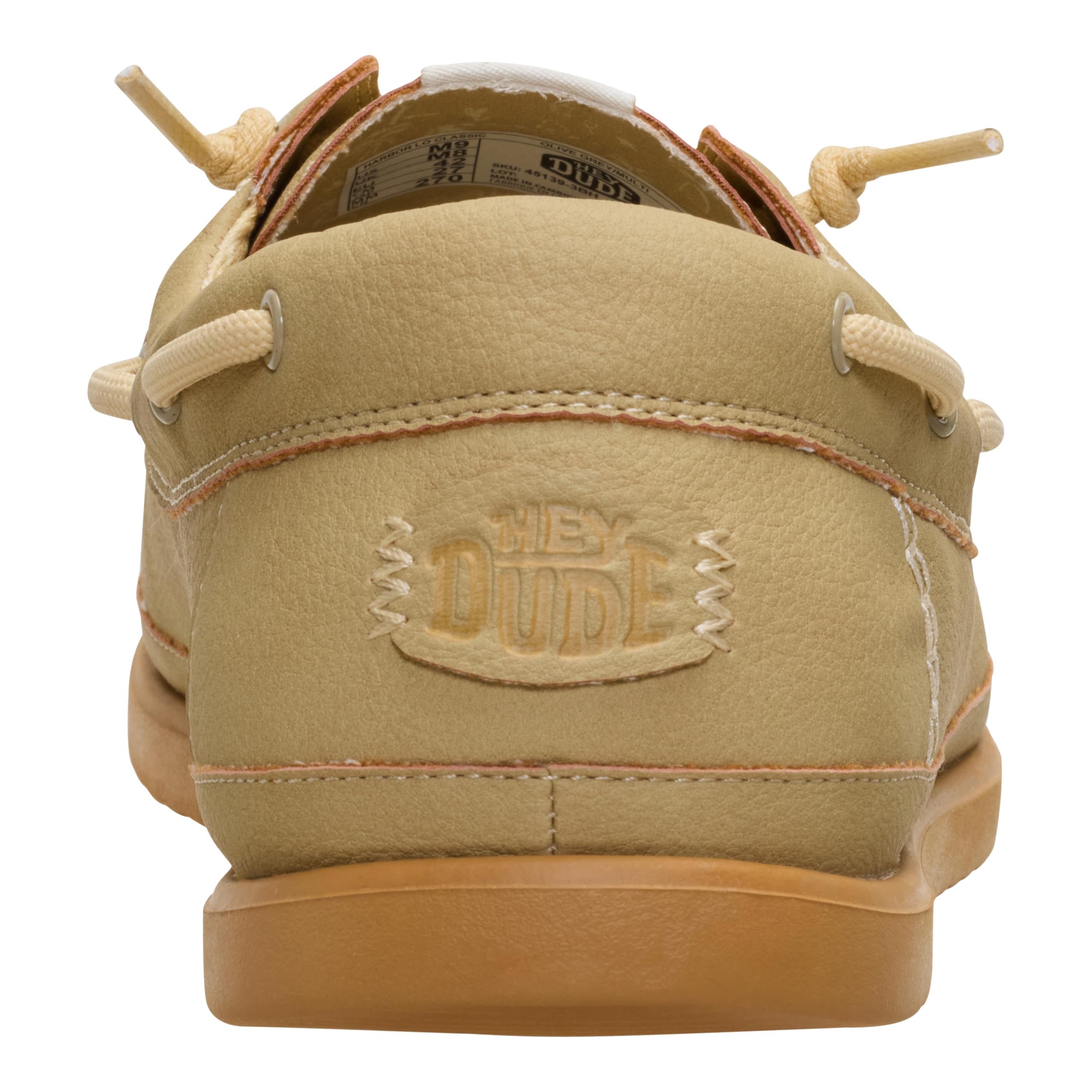 HEYDUDE Men’s Harbor Lo Classic Boat Shoe | Olive Grey/Multi Size 11 | Lightweight Slip-On Loafer with Faux Leather Upper for Casual Daily Wear