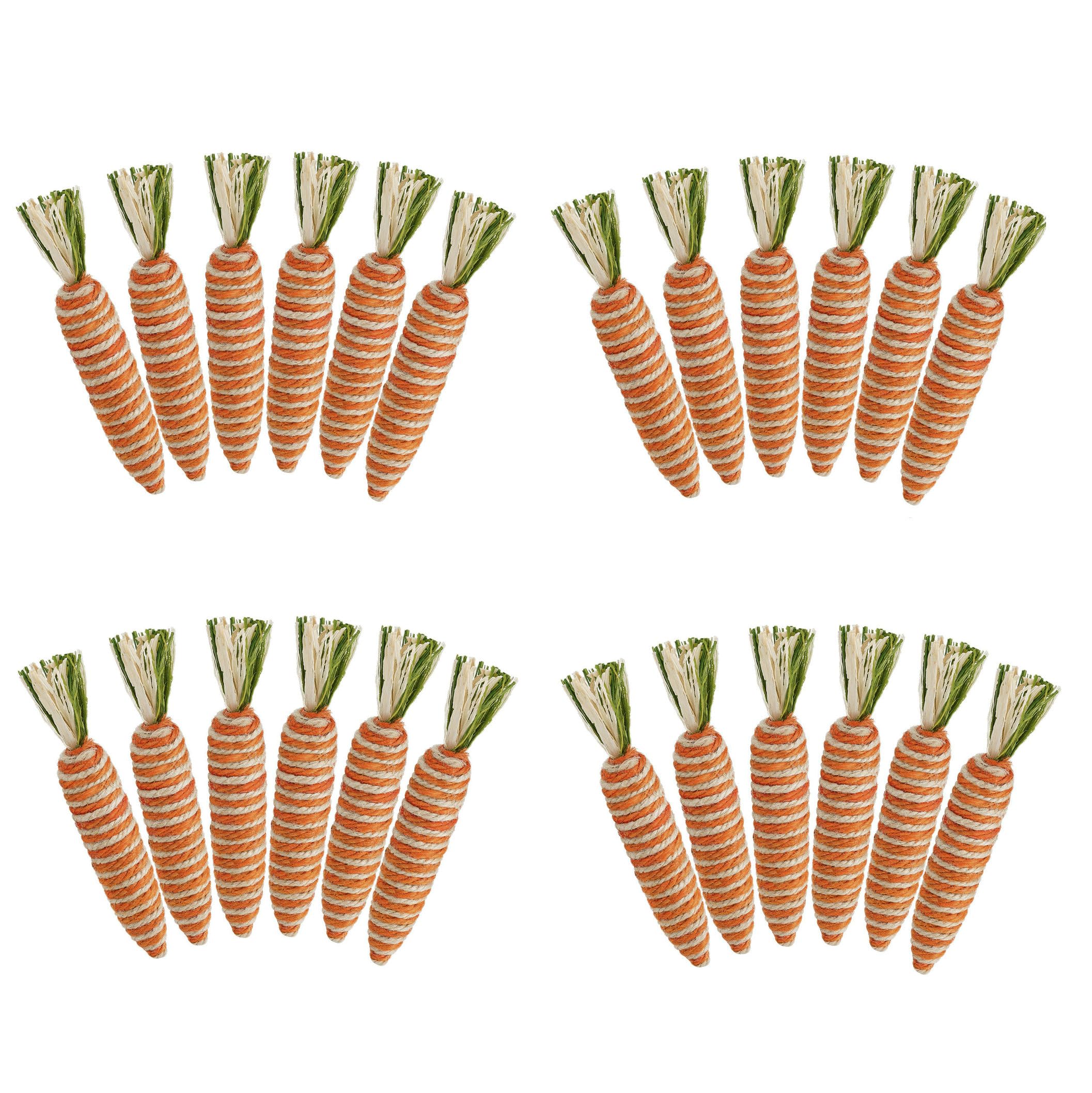 naturevibe 5.6 Inches Sisal Carrot Easter Decor,24 Pack Jute Twine Mini Carrots of Vivid Color for Easter Table Decorations or Spring Decor