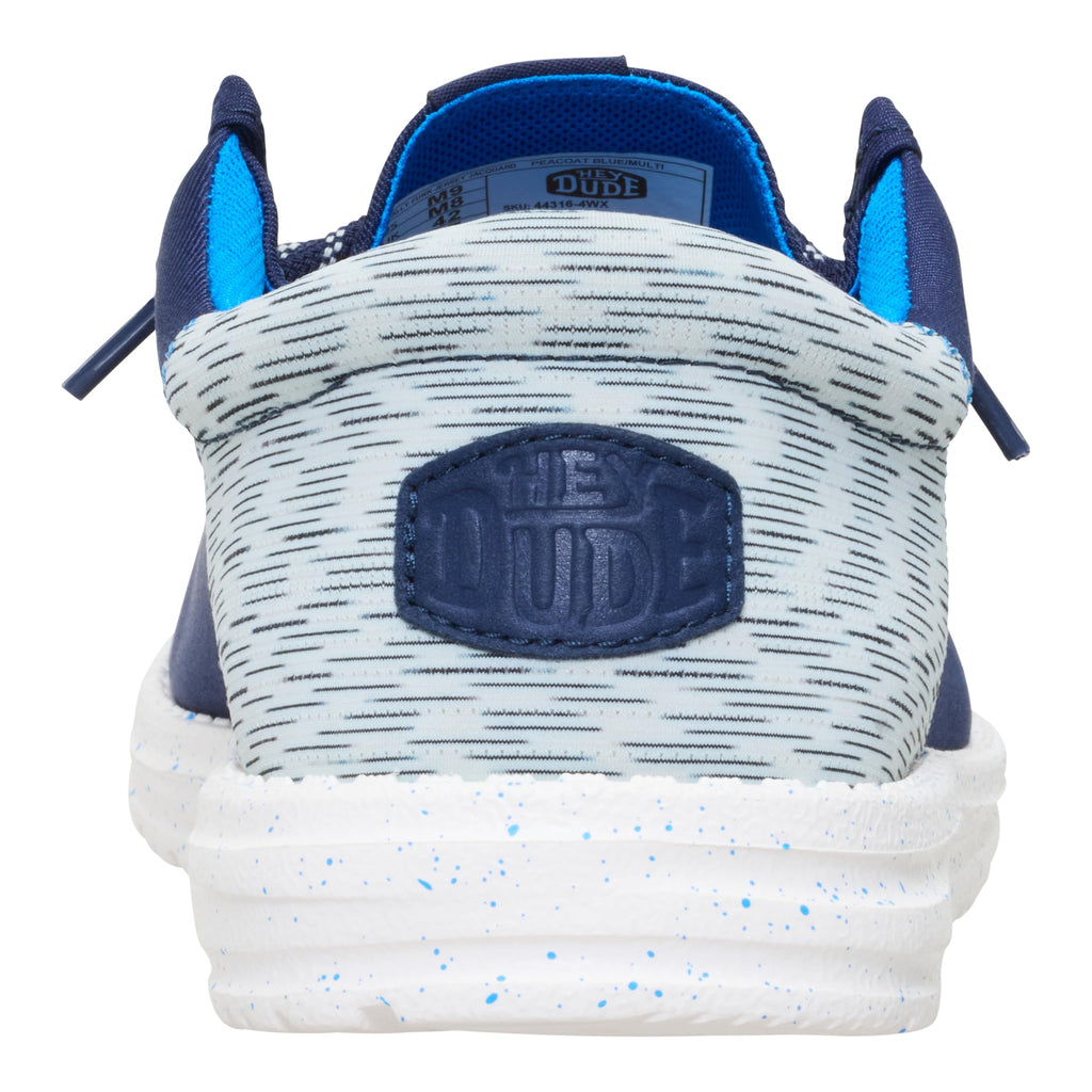 HEYDUDE Wally Funk Jersey Jacquard Peacoat Blue/Multi 10, Men’s Shoes, Slip-on Loafers, Comfortable & Light-Weight