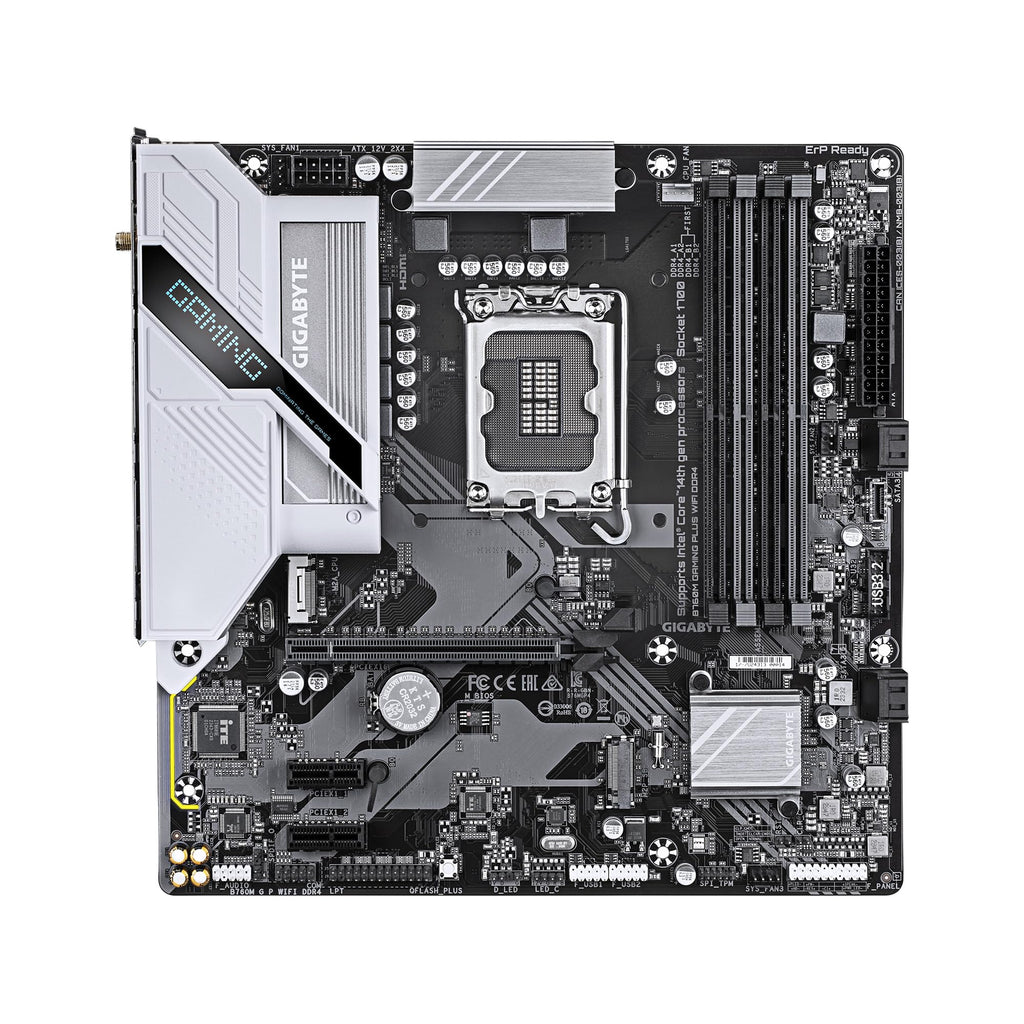 GIGABYTE B760M Gaming Plus WiFi DDR4 Intel LGA 1700 mATX Motherboard, Supports Intel Core 14th/13th/12th Gen, DDR4, 4+1+1 Power Phase, 2X M.2, PCIe 4.0, Front USB-C, WIFI6, GbE LAN, PCIe EZ-Latch