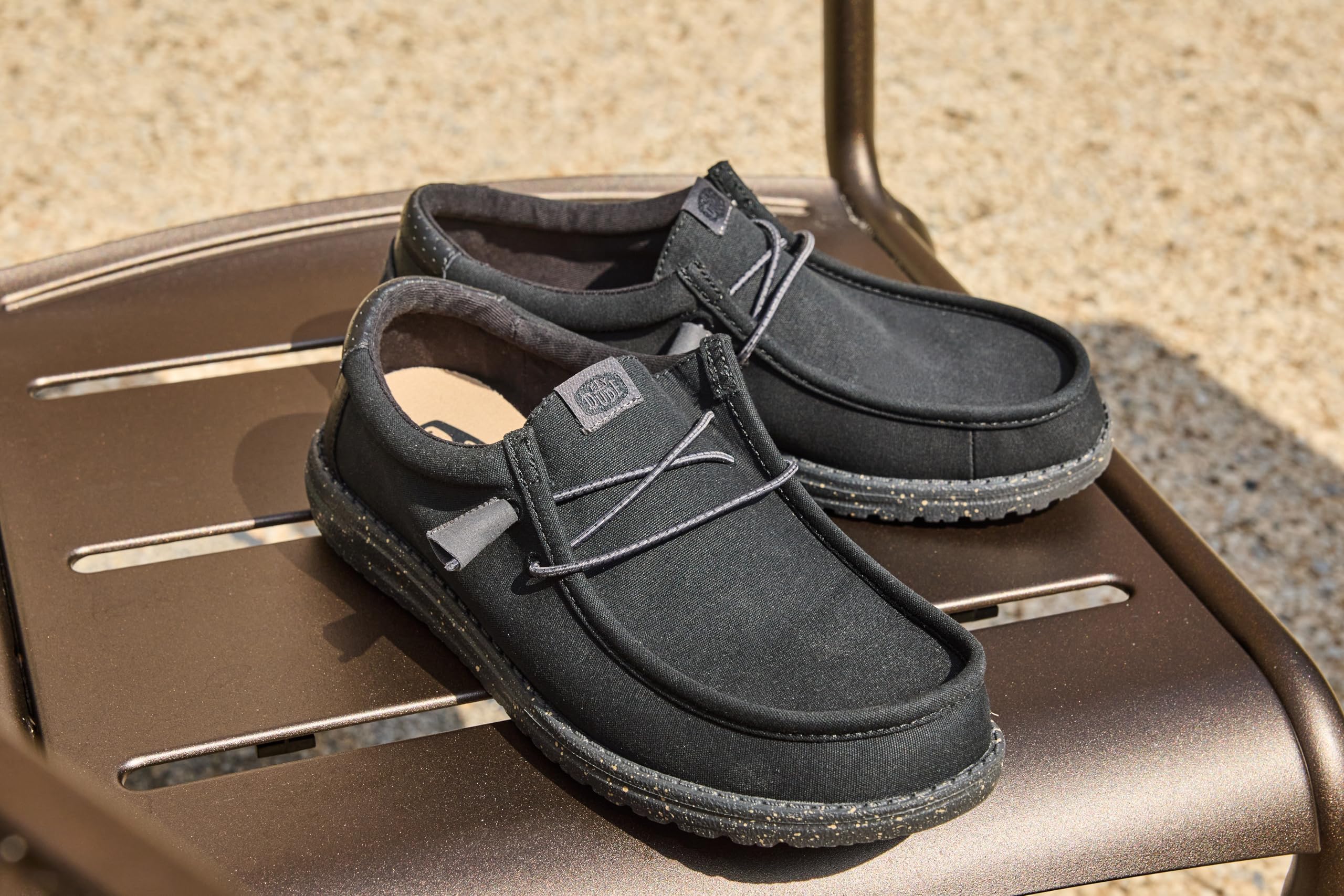 HEYDUDE Wally Hex Black/Black Size 12, Men’s Shoes, Slip-on Loafers, Comfortable & Light-Weight