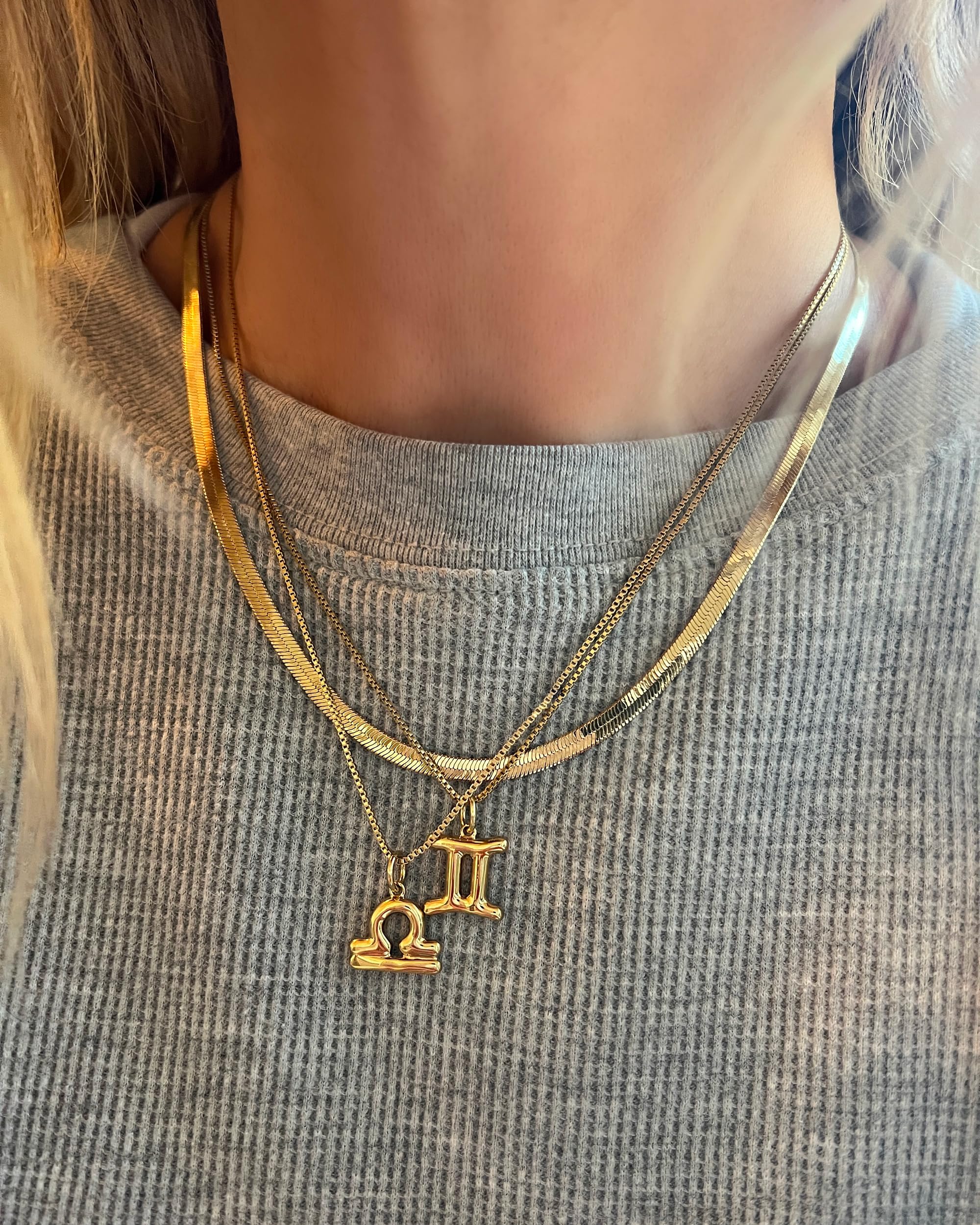 James Michelle Bubble Zodiac Necklace for Women – 3-Year Color Guarantee – Waterproof, Non-Tarnish, Hypoallergenic, Gold PVD Coated – Great for Beach, Wedding, Gifts – Cancer, 18” Adjustable Chain