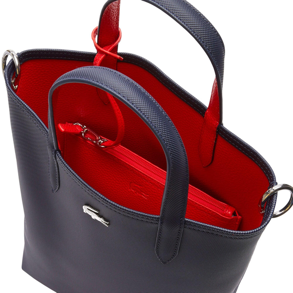 Lacoste Womens Anna Vertical Tote Bag, Forest Green/Navy Blue/Aconit/White, One Size