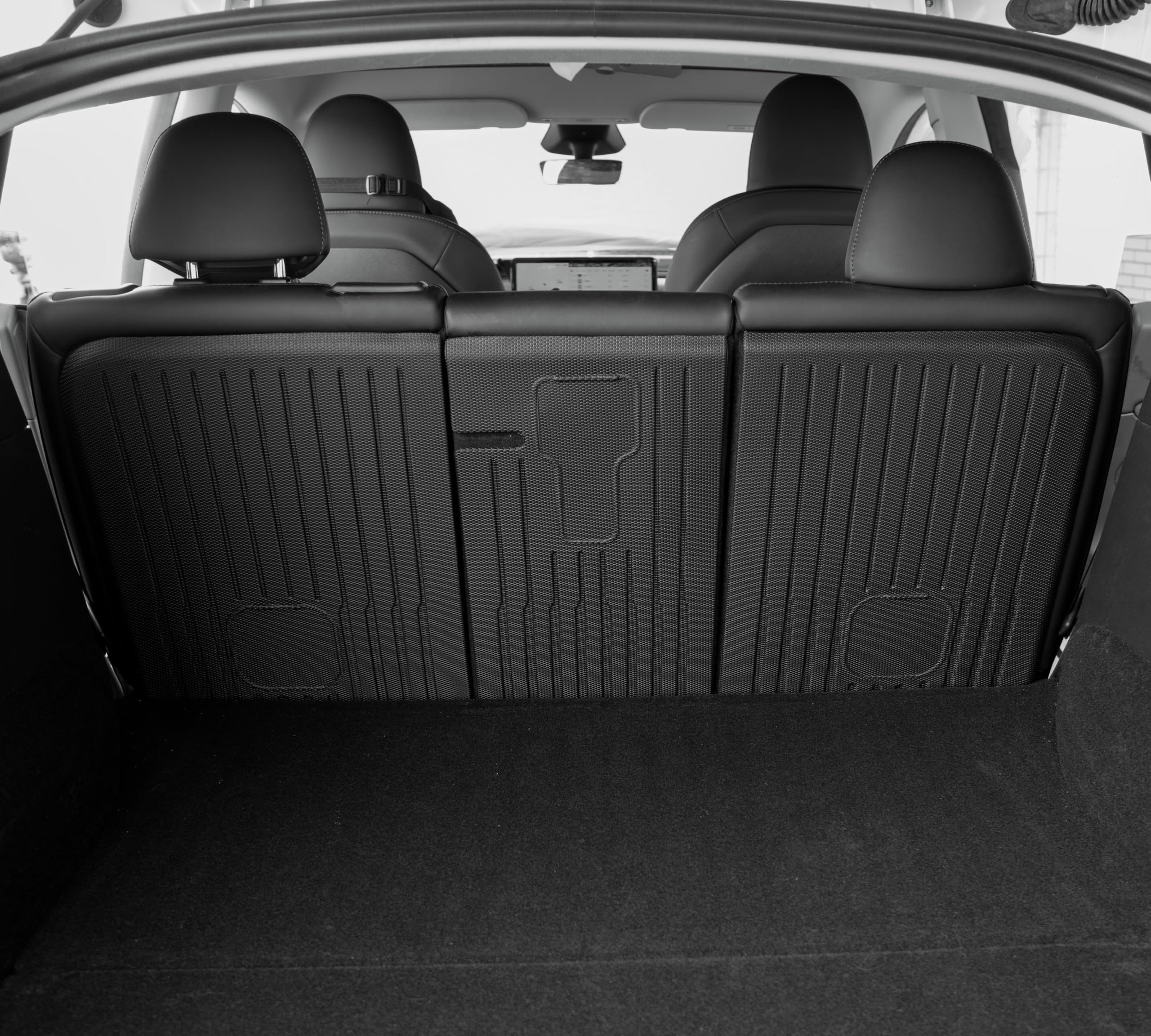 SUPER LINER Tesla Model Y Floor Mats 2021-2024 | Custom Fit All-Weather 9-Piece Set TPE Material |Full Coverage Floor Mats Back Seat Protector, Cargo Liner, Trunk & Interior Accessories