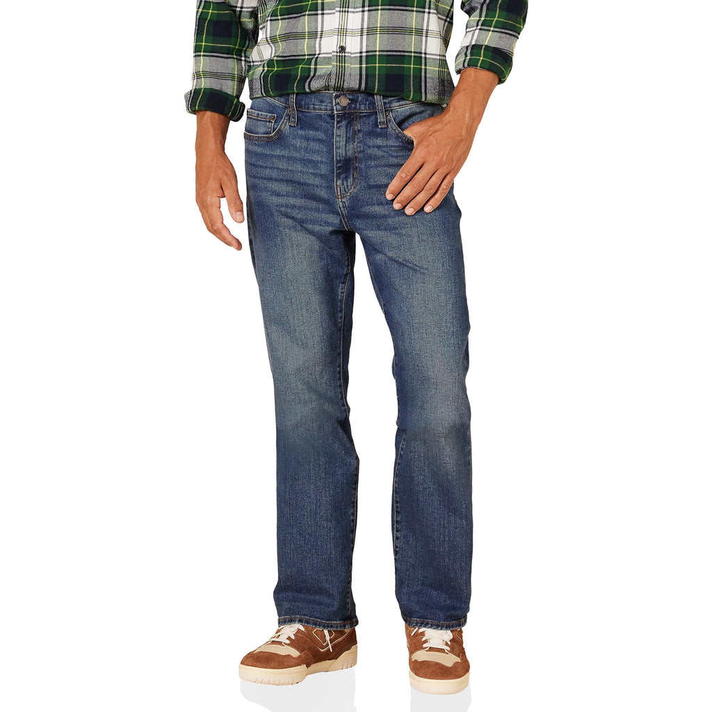 Amazon Essentials Men's Straight-Fit Stretch Jean - Discontinued Colors, Medium Wash, 38W x 28L