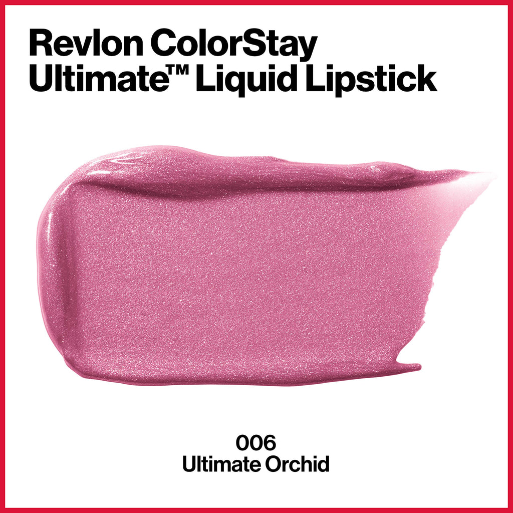 Revlon ColorStay Ultimate Liquid Lipstick, Longwear Rich Lip Colors, Wears for Up to 24 Hours, Satin Finish, 060 Ultimate Orchid, 0.1 fl oz