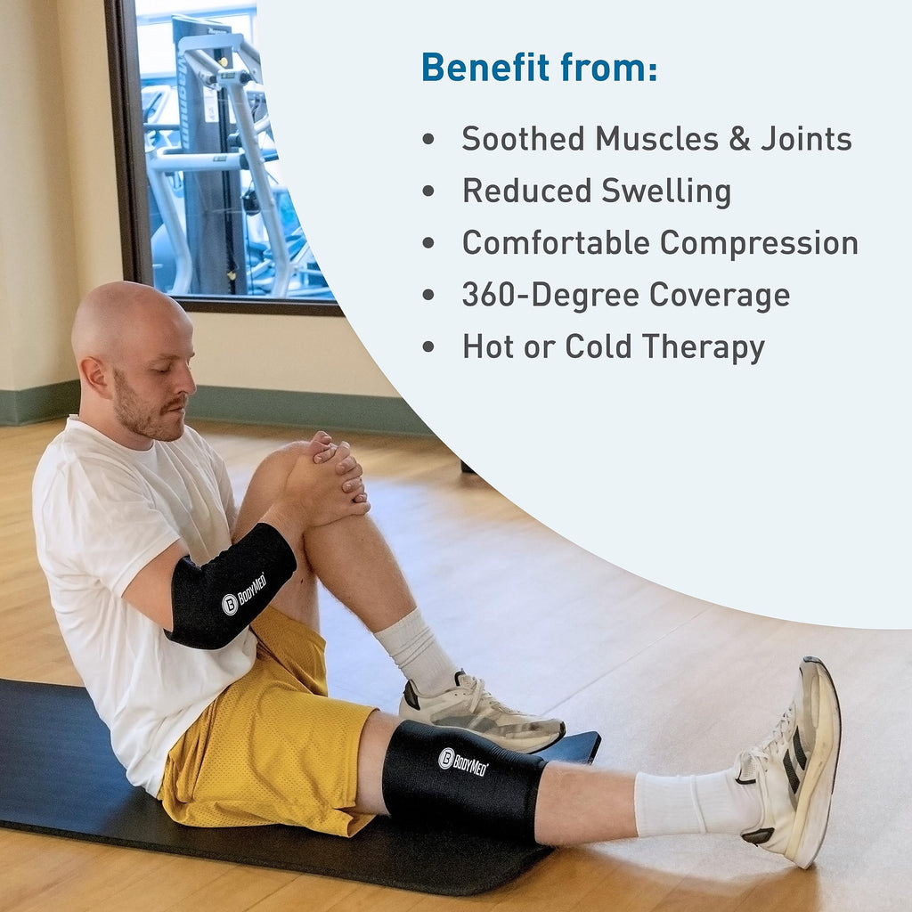 BodyMed 360° Hot & Cold Sleeve for Knee, Elbow, Ankle, Wrist Discomfort Relief – Flexible, Reusable Gel Ice Pack Compression Therapy for Sprains, Arthritis, Tendonitis - Small
