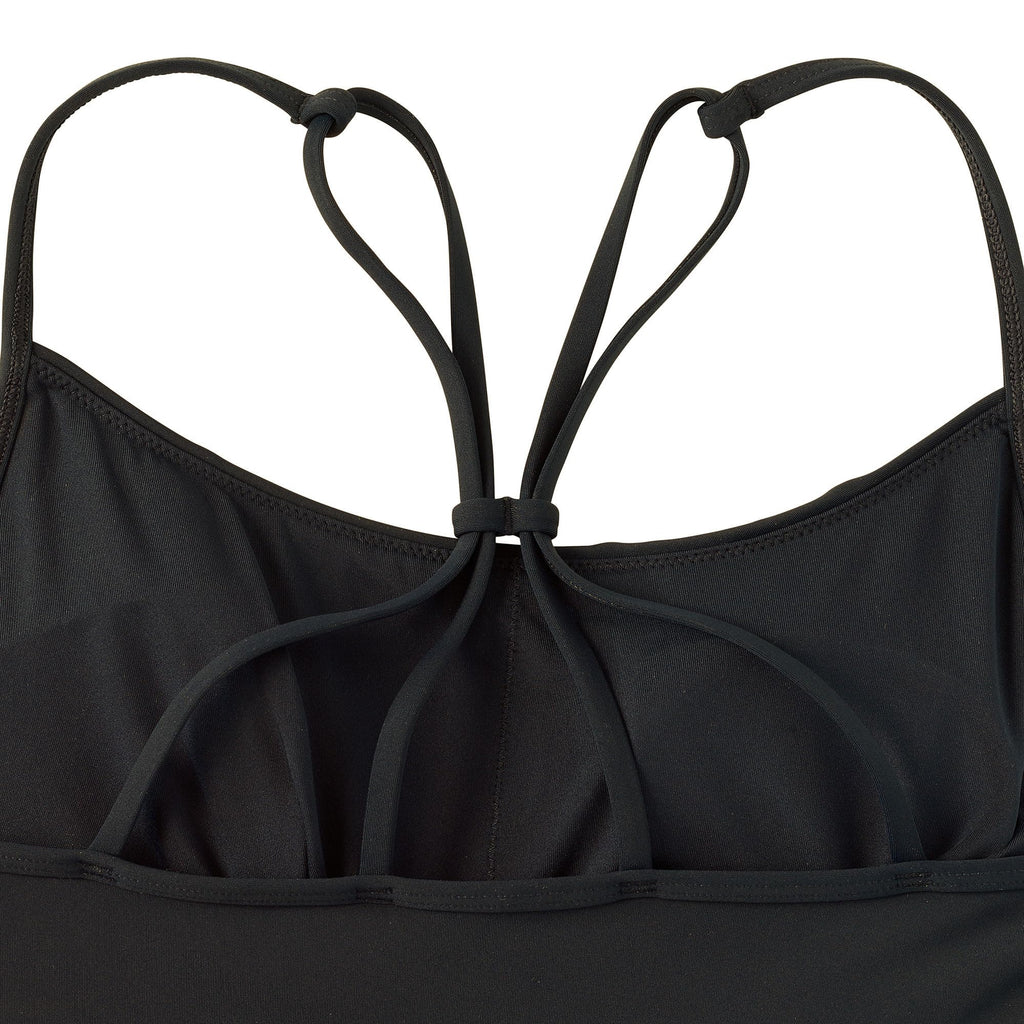 Lands' End Women's Tugless Quickdry Adjustable Strappy Back Tankini Top 2 Black