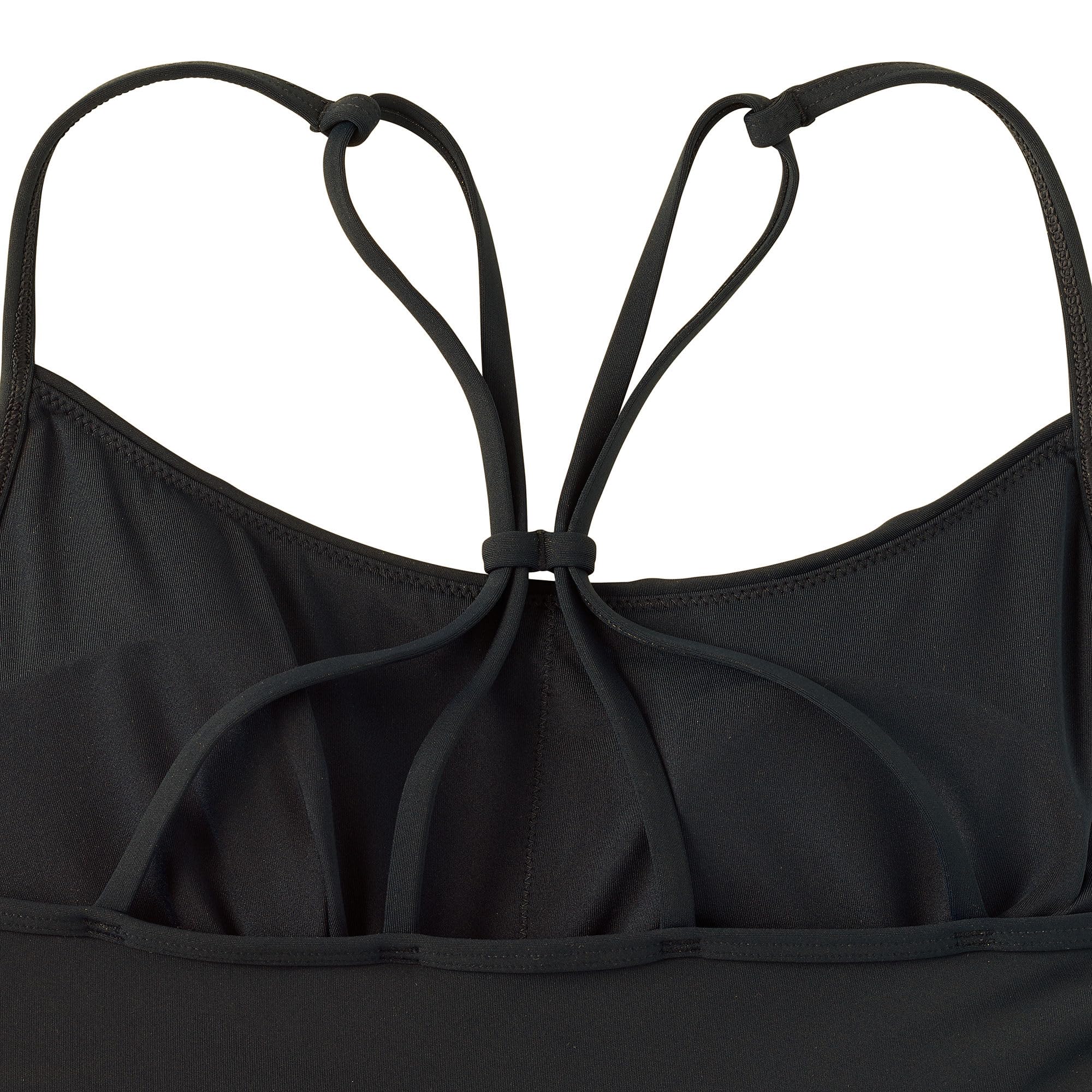 Lands' End Women's Tugless Quickdry Adjustable Strappy Back Tankini Top 2 Black