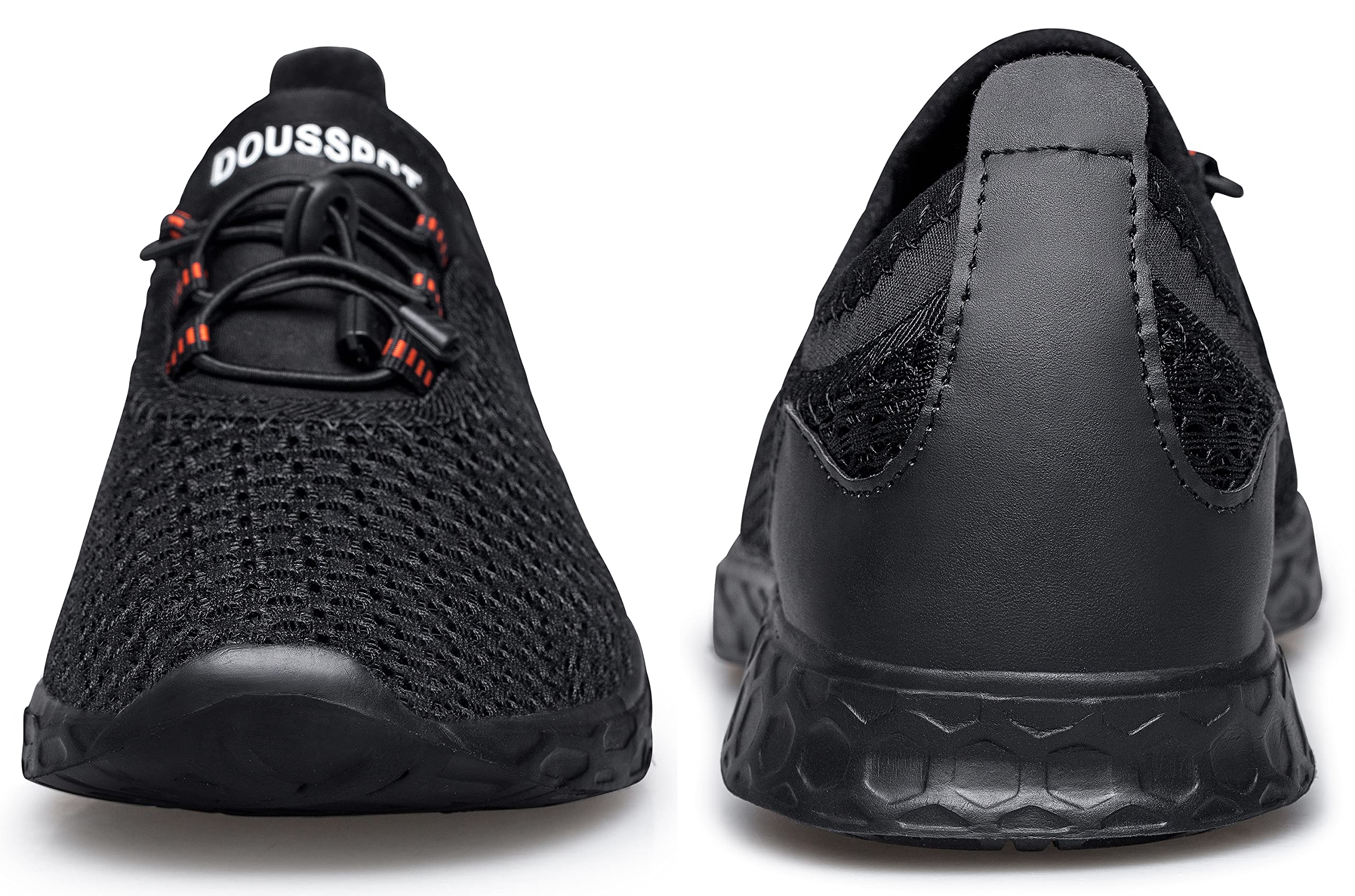 DOUSSPRT Men's Water Shoes Quick Drying Sports Aqua Shoes AllBlack Size 10