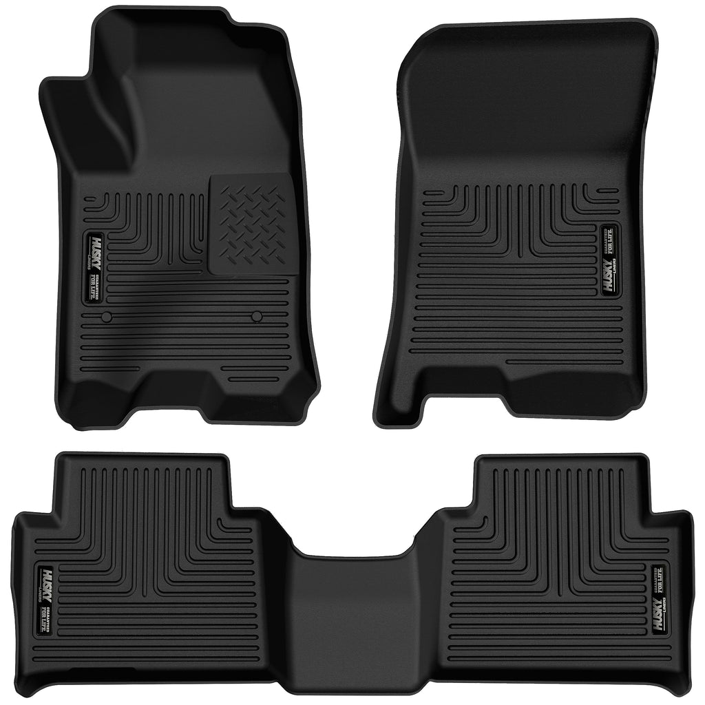 Husky Liners Weatherbeater Floor Mats | Fits 2024 - 2025 Chevrolet Colorado & GMC Canyon Crew Cab | Front & 2nd Row, 3-pc Black - 99221
