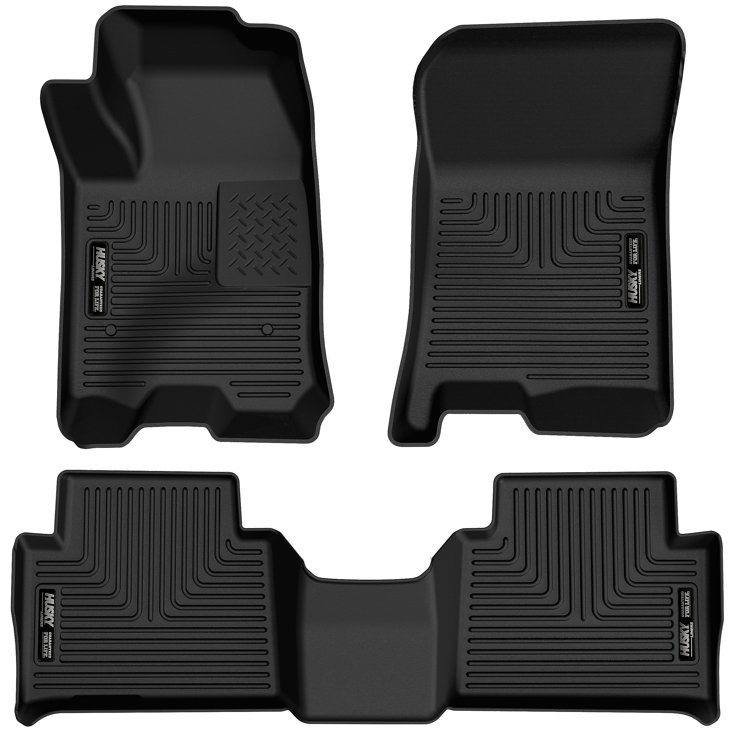 Husky Liners Weatherbeater Floor Mats | Fits 2024 - 2025 Chevrolet Colorado & GMC Canyon Crew Cab | Front & 2nd Row, 3-pc Black - 99221
