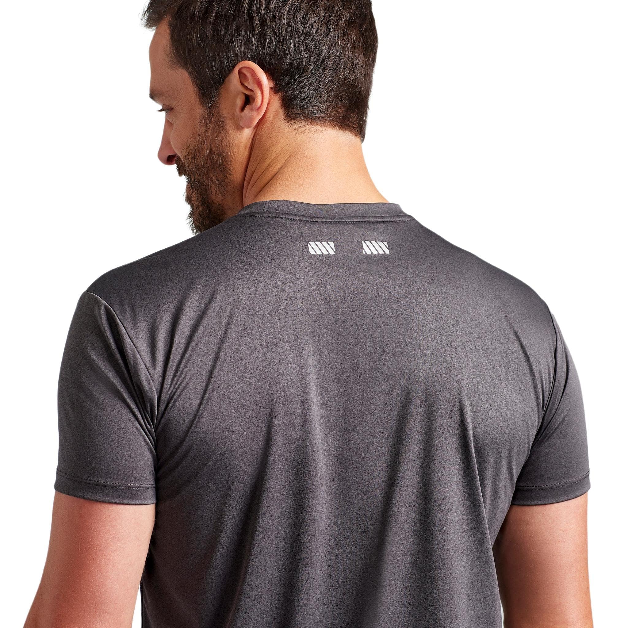 TRUEWERK B1 Sun Short Sleeve Tee for Men, Sun Protection Shirts, Moisture Wicking, UPF +50 Thermo Regulating Shirt, Heathered Grey, 2XL