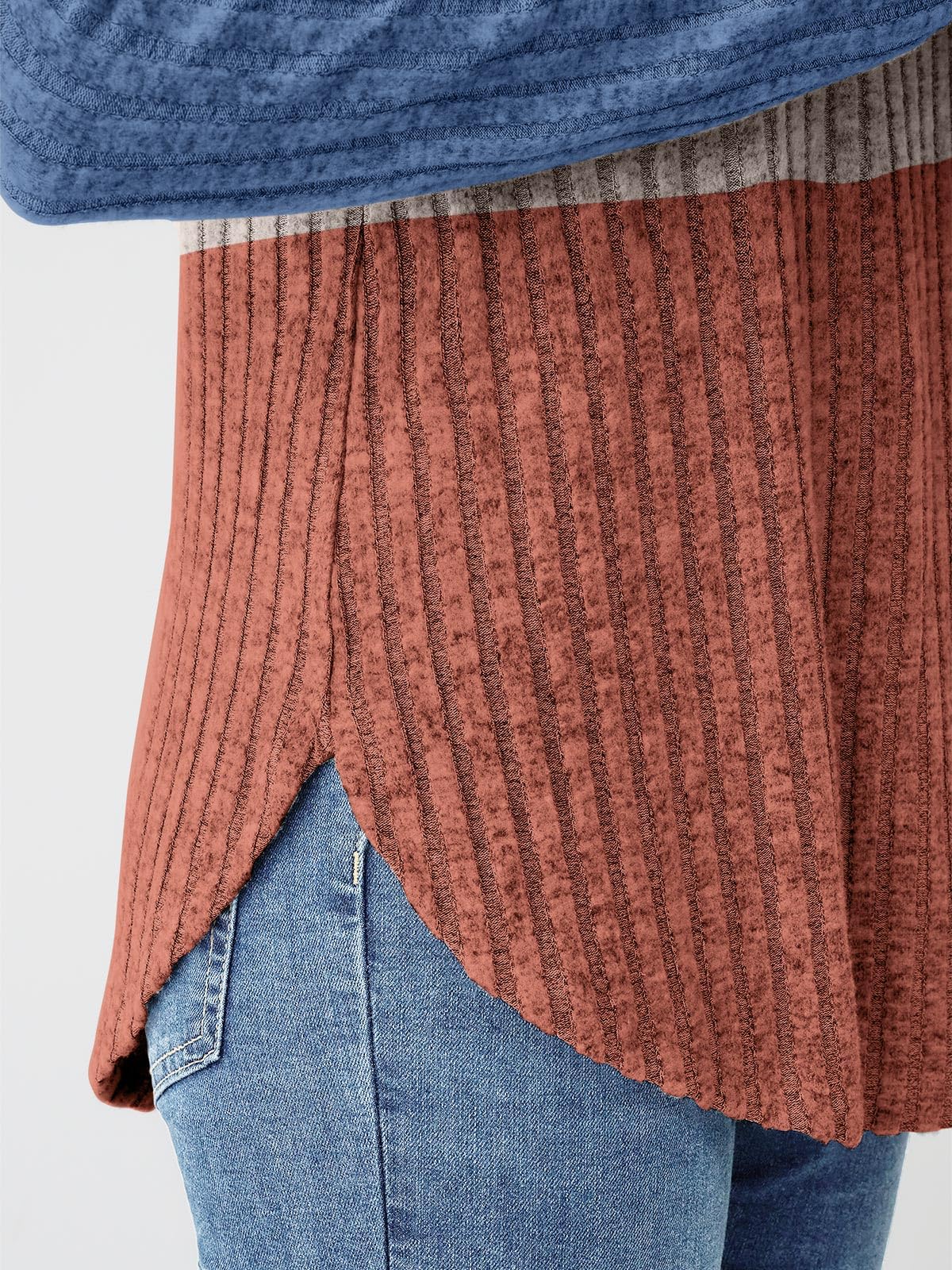 NORACORA Long Sleeve Shirts for Women Crew Neck Tunic Tops Loose Fit Lightweight Pullover Sweaters Trendy Sweatshirts 2025 Blue-caramel XXL