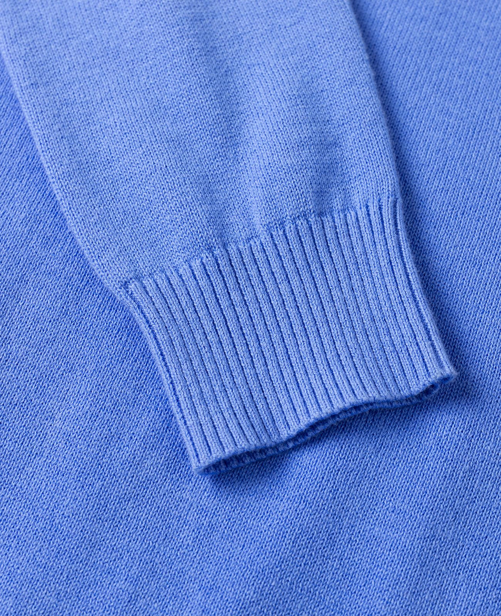 QUALFORT Women's 100% Cotton V-Neck Sweater, Basic Lightweight Long Sleeve Pullover Blue Medium