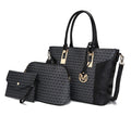 MKF Collection 3-PC Set Shoulder Bag for Women Tote, Pouch Handbag Purse, Wristlet Envelope, Adjustable Crossbody Strap PU Leather by Mia k