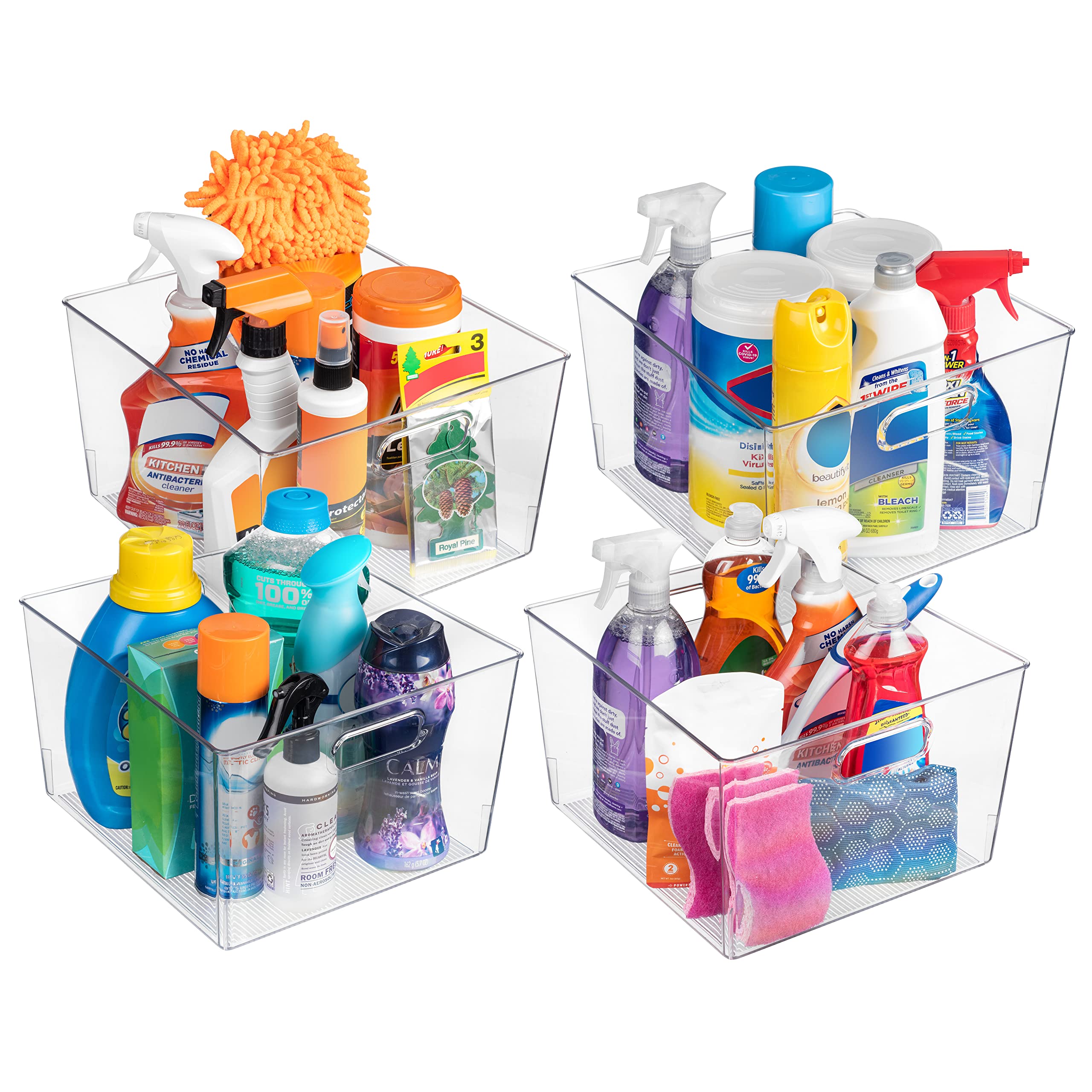 ClearSpace Clear Plastic Storage Bins – XL 8 Pack Perfect Kitchen or Pantry Organization Fridge Organizer and Storage Bins, Cabinet Organizers