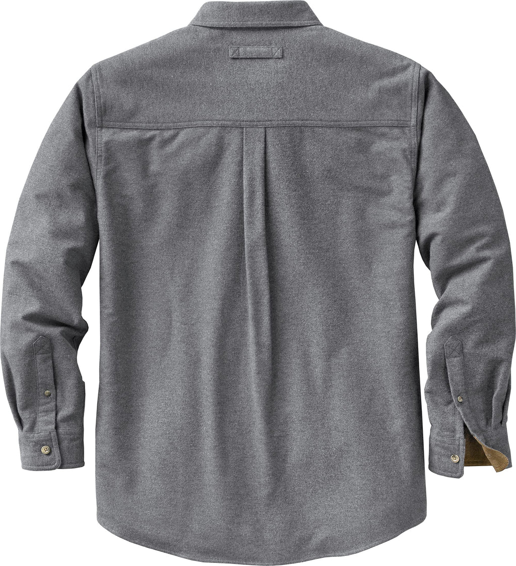 Legendary Whitetails Mens Long Sleeve Button Down 100% Cotton Flannel Shirt, Charcoal Heather, LRG